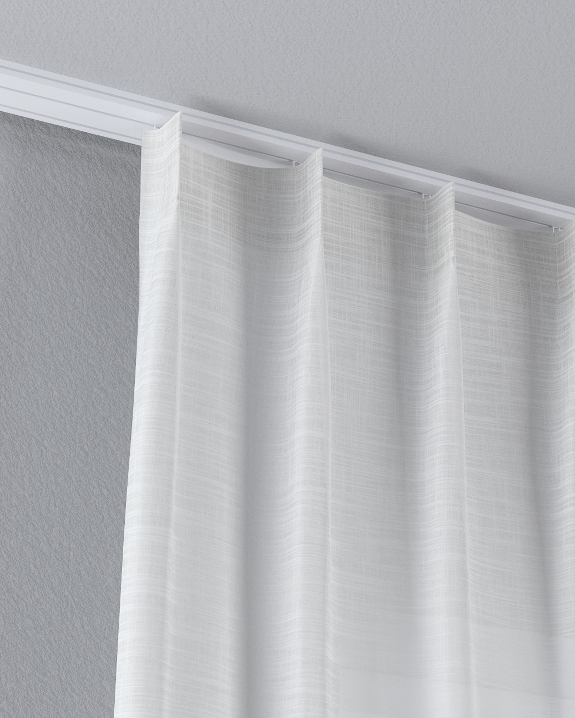Vlinderplooi vitragegordijn kleur product crème stof halftransparant, met structuur (hover)