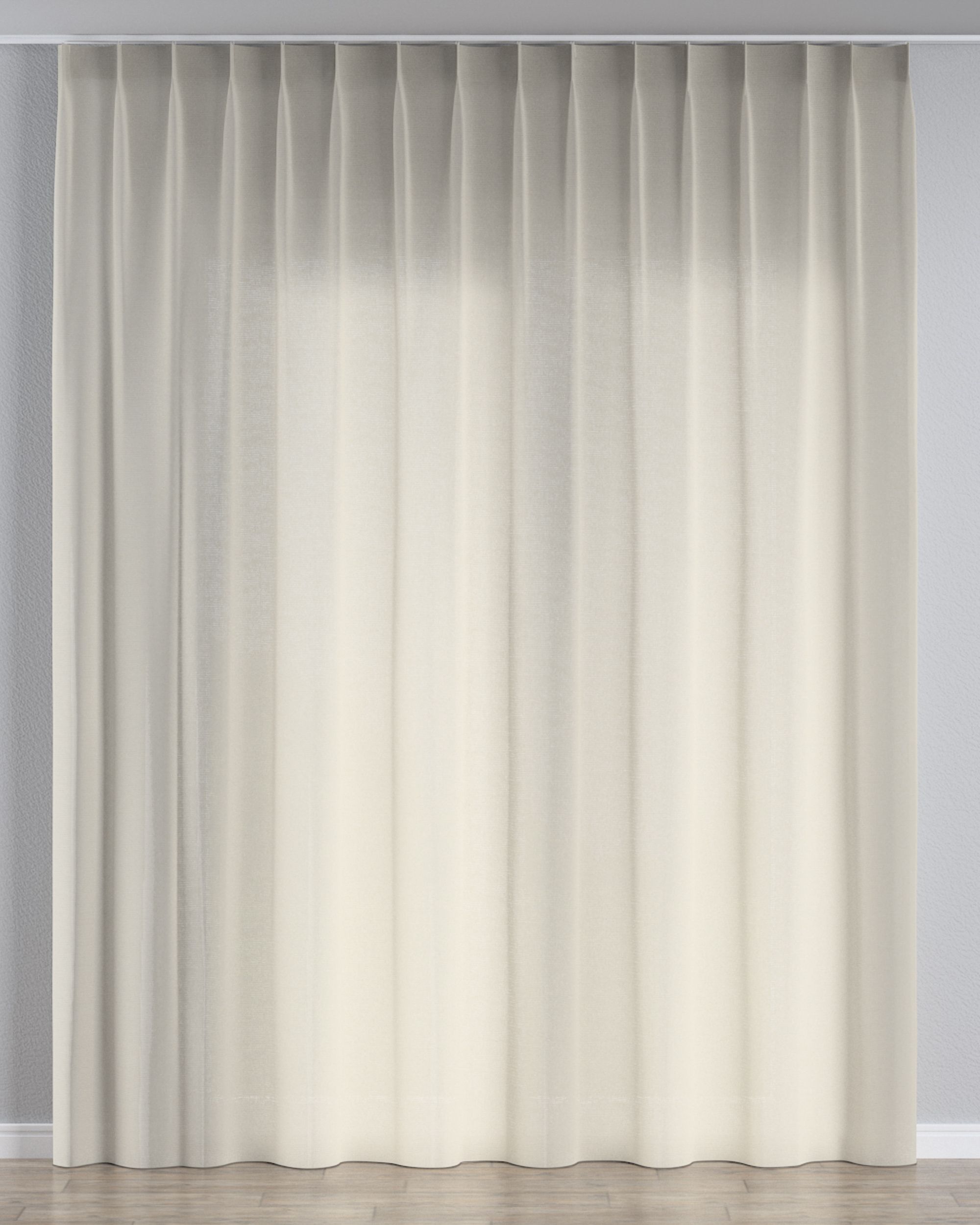 Vlinderplooi vitragegordijn kleur product beige stof halftransparant, met structuur