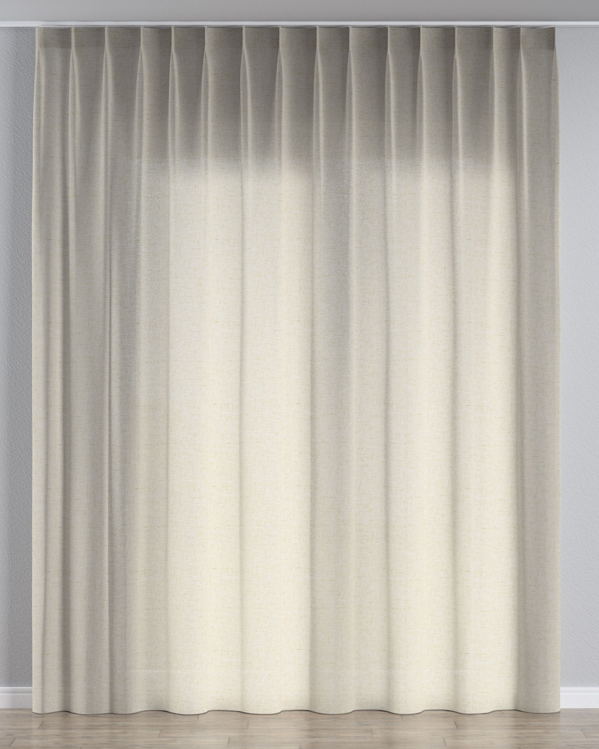 Vlinderplooi vitragegordijn kleur product beige stof halftransparant