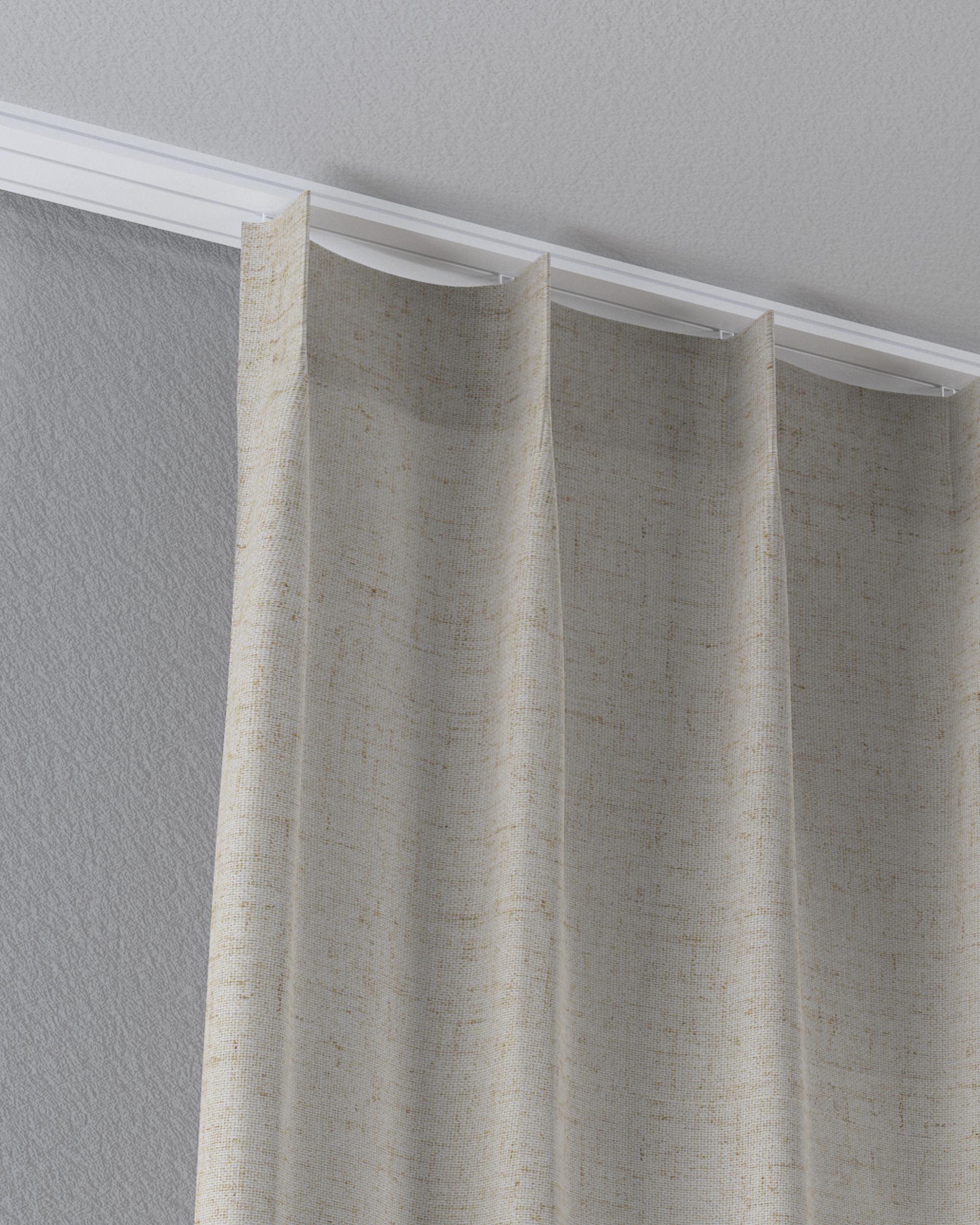 Vlinderplooi vitragegordijn kleur product beige stof halftransparant (hover)