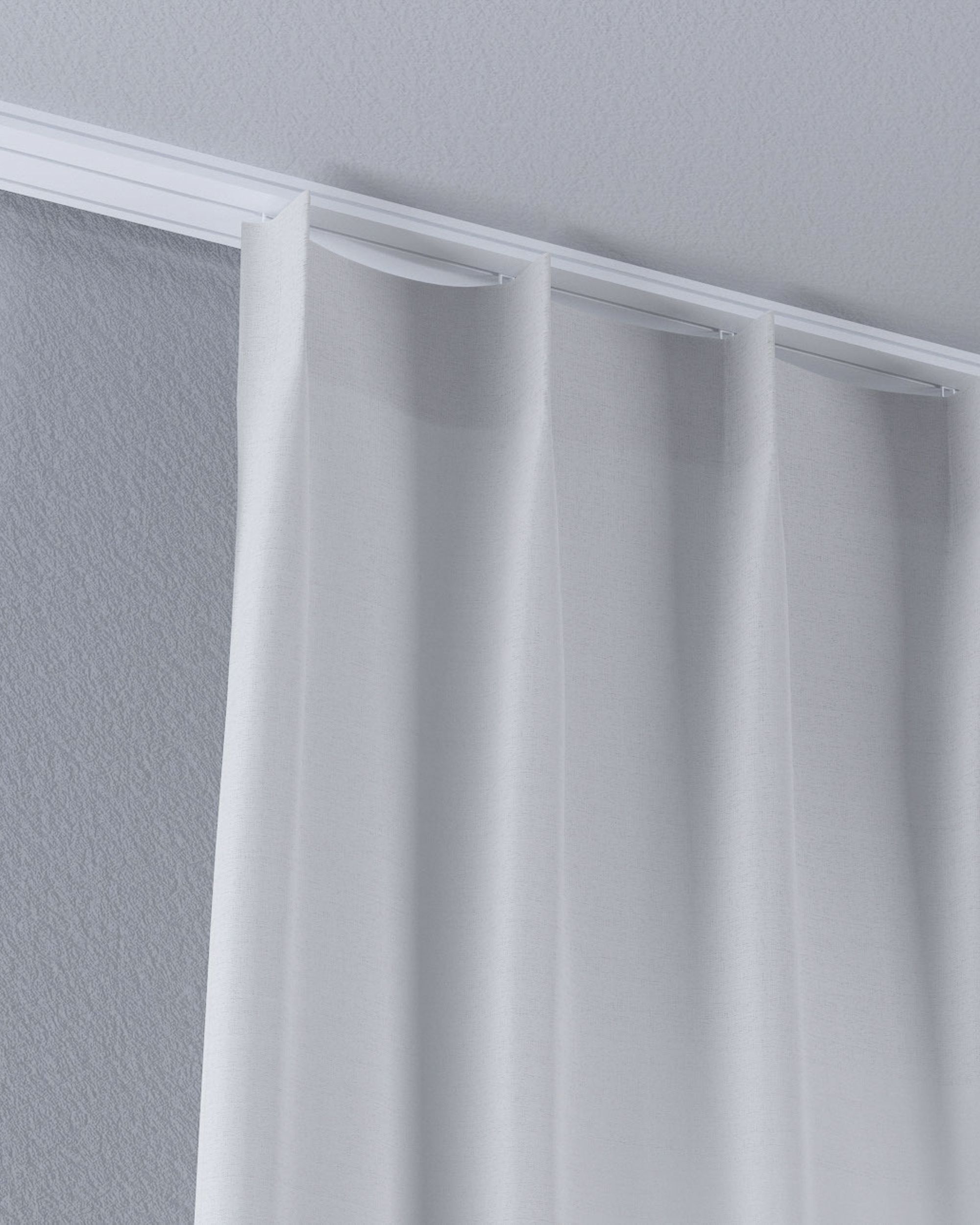 Vlinderplooi vitragegordijn kleur product crème stof halftransparant, met structuur (hover)