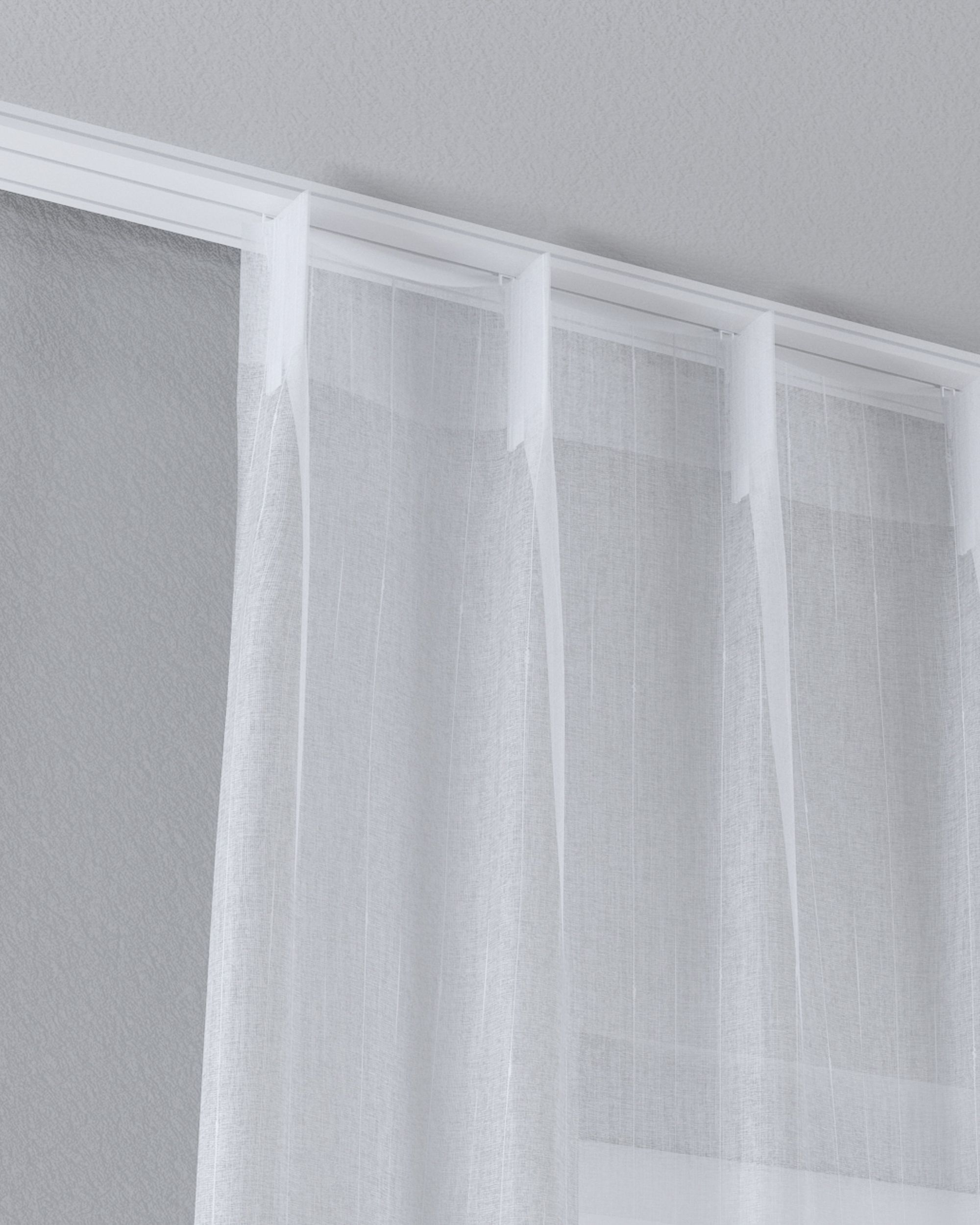 Vlinderplooi vitragegordijn kleur product crème stof halftransparant, met structuur, met patroon (hover)