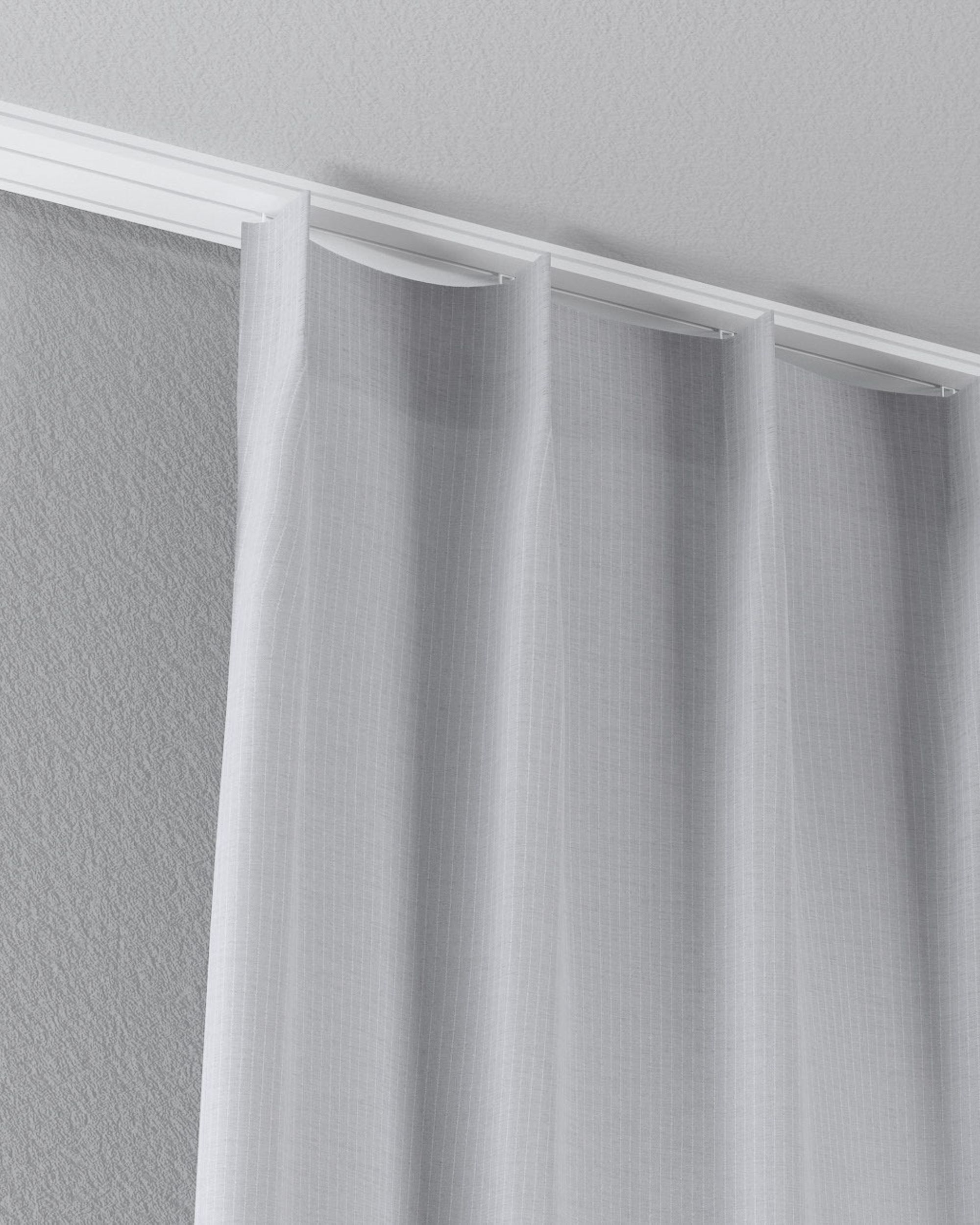 Vlinderplooi vitragegordijn kleur product crème stof halftransparant, met structuur, met patroon (hover)