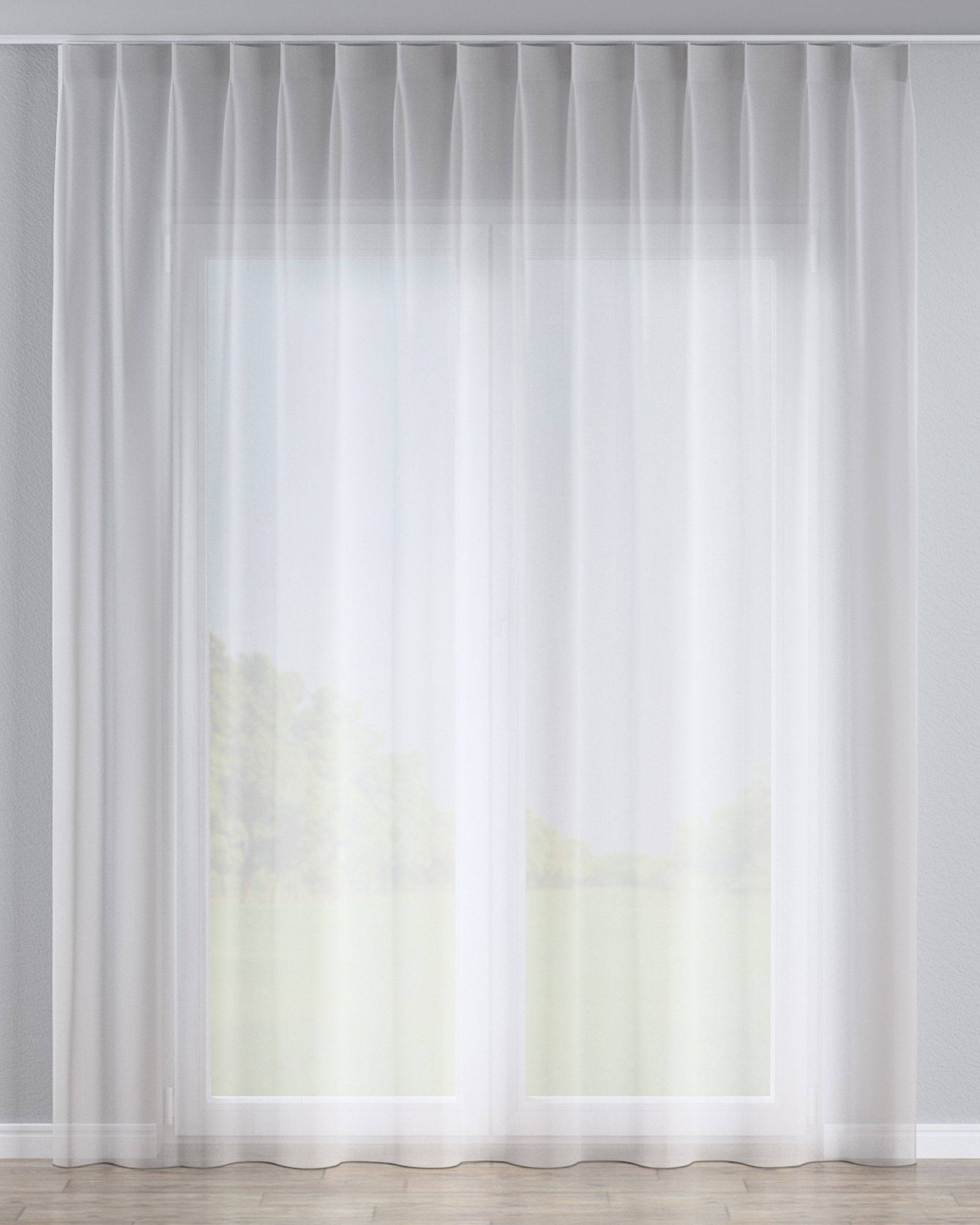 Vlinderplooi vitragegordijn kleur product crème stof halftransparant, met structuur, met patroon
