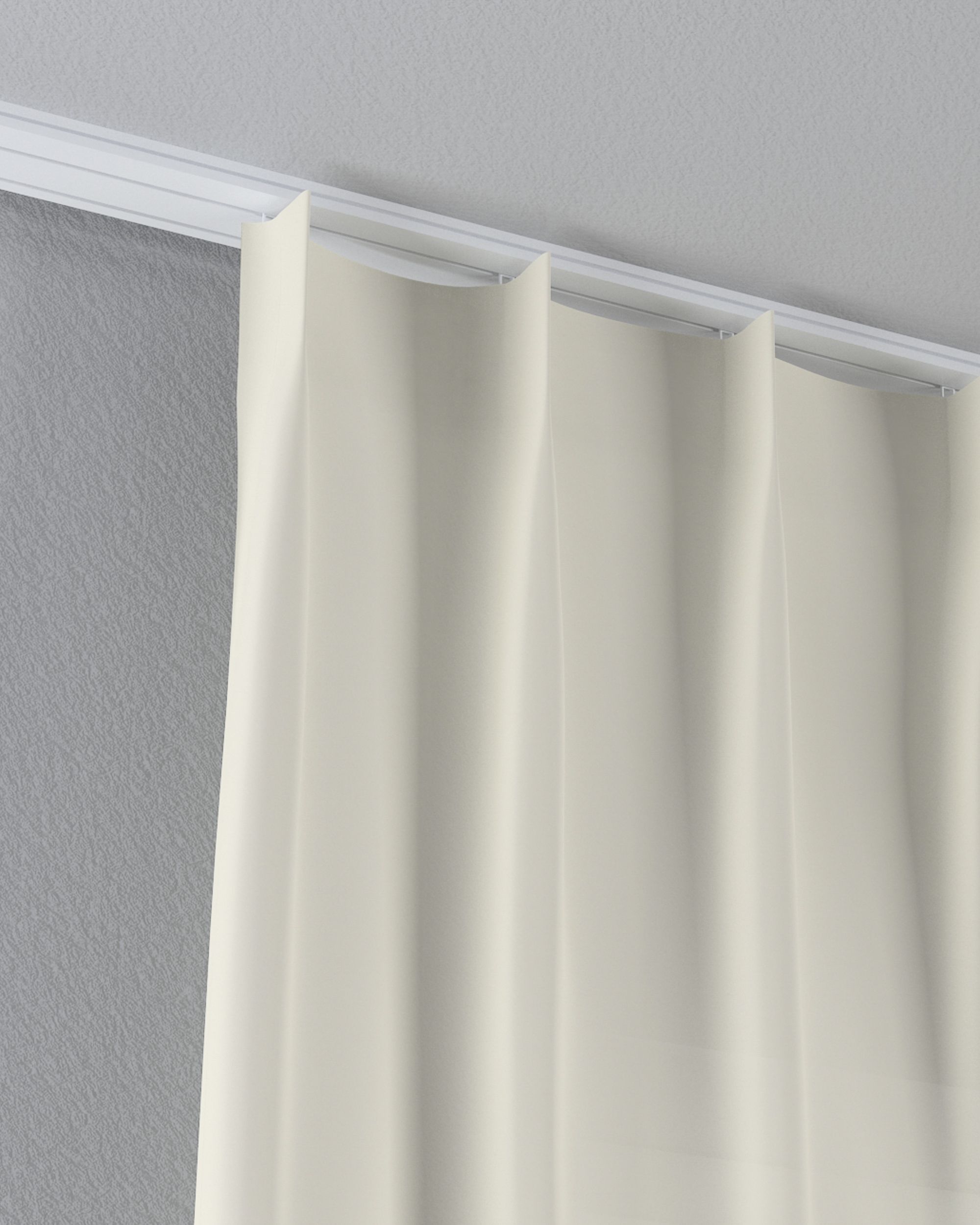 Vlinderplooi vitragegordijn kleur product crème stof halftransparant, met structuur (hover)