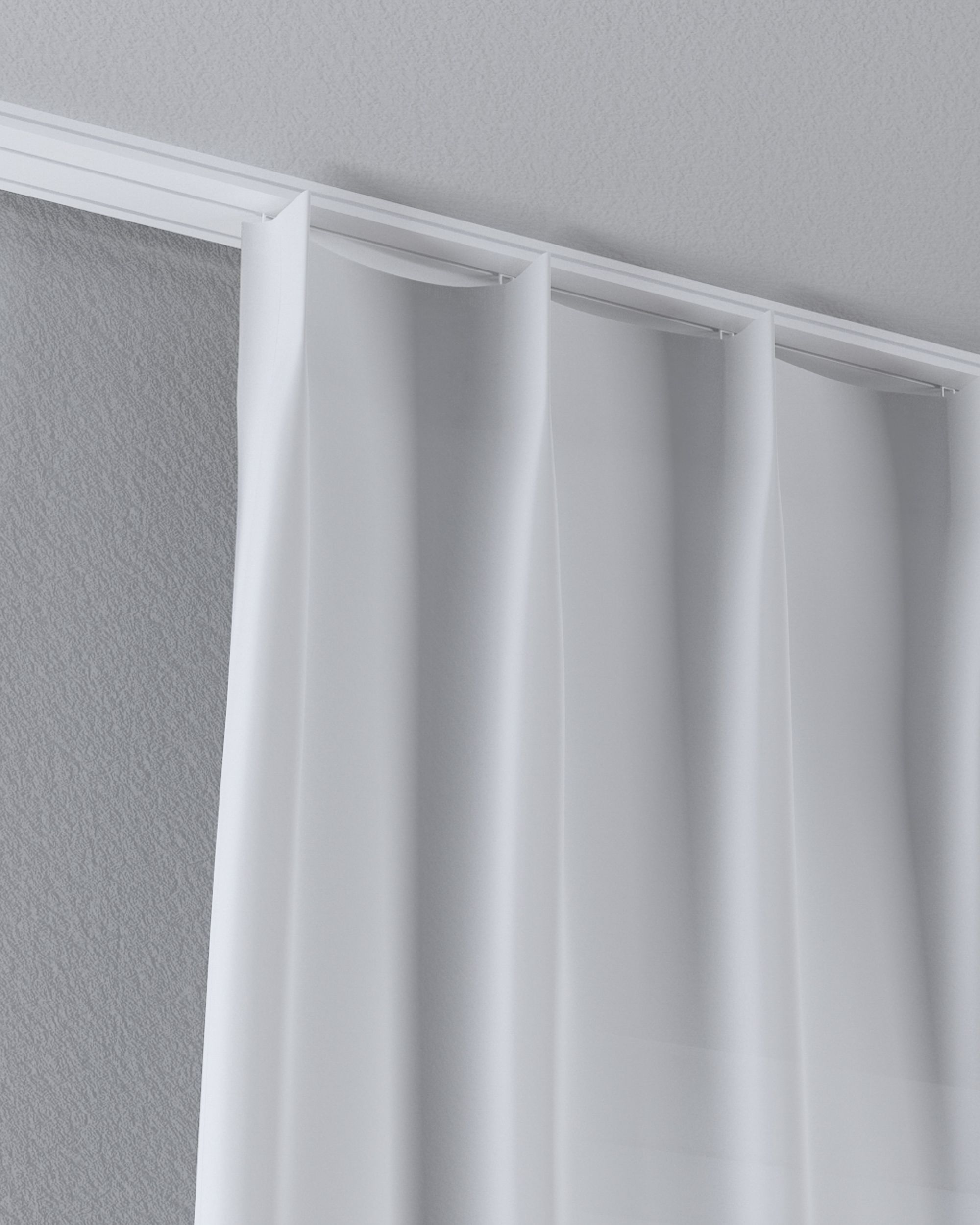 Vlinderplooi vitragegordijn kleur product wit stof halftransparant, met structuur (hover)