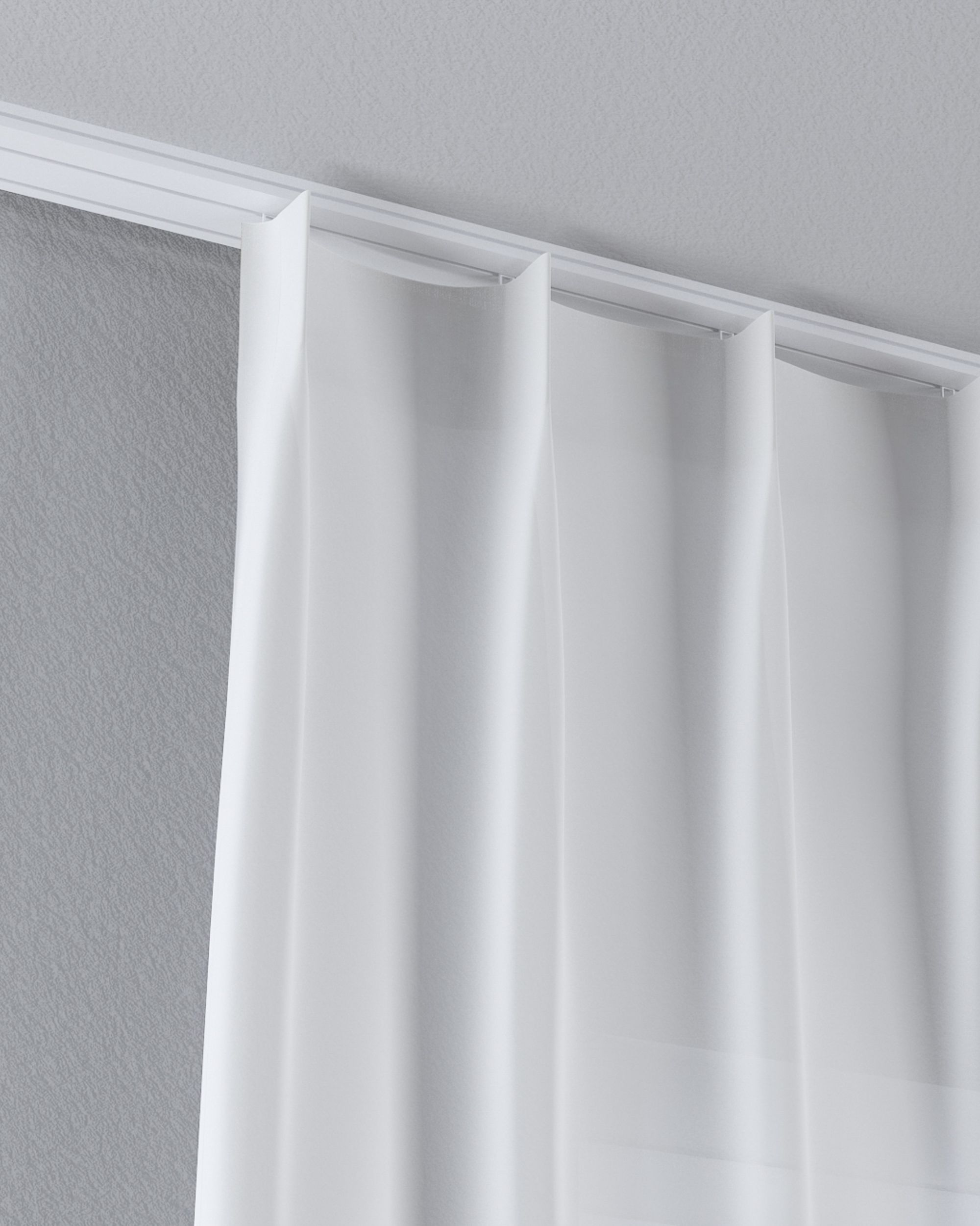 Vlinderplooi vitragegordijn kleur product crème stof halftransparant, met structuur (hover)