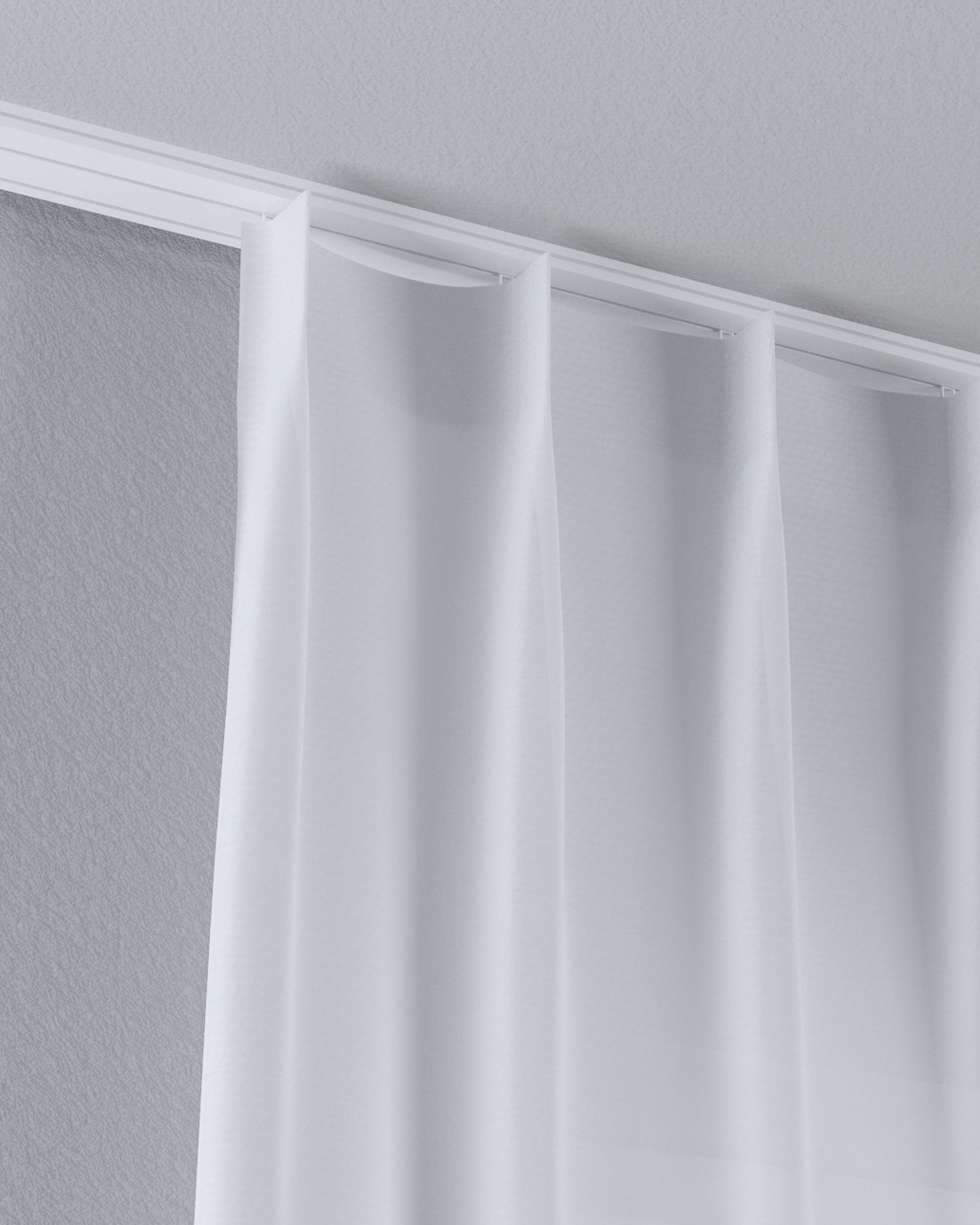 Vlinderplooi vitragegordijn kleur product wit stof halftransparant, met structuur (hover)