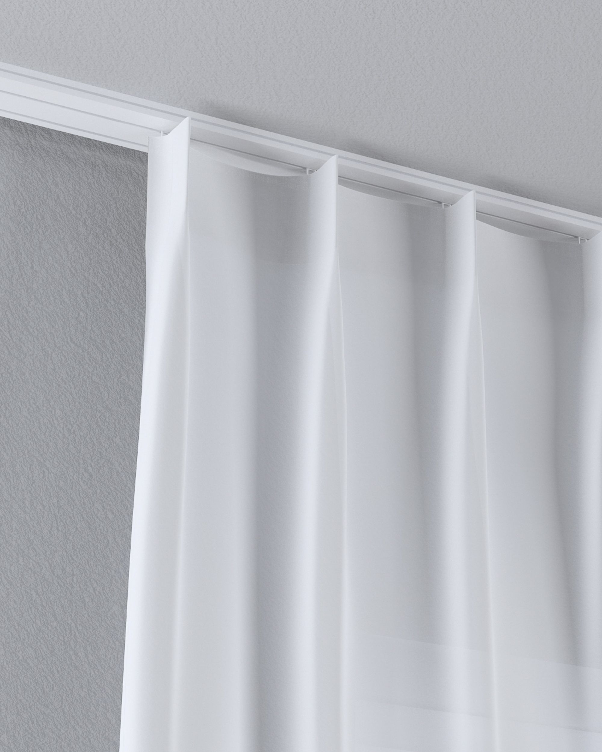 Vlinderplooi vitragegordijn kleur product wit stof halftransparant, met structuur (hover)