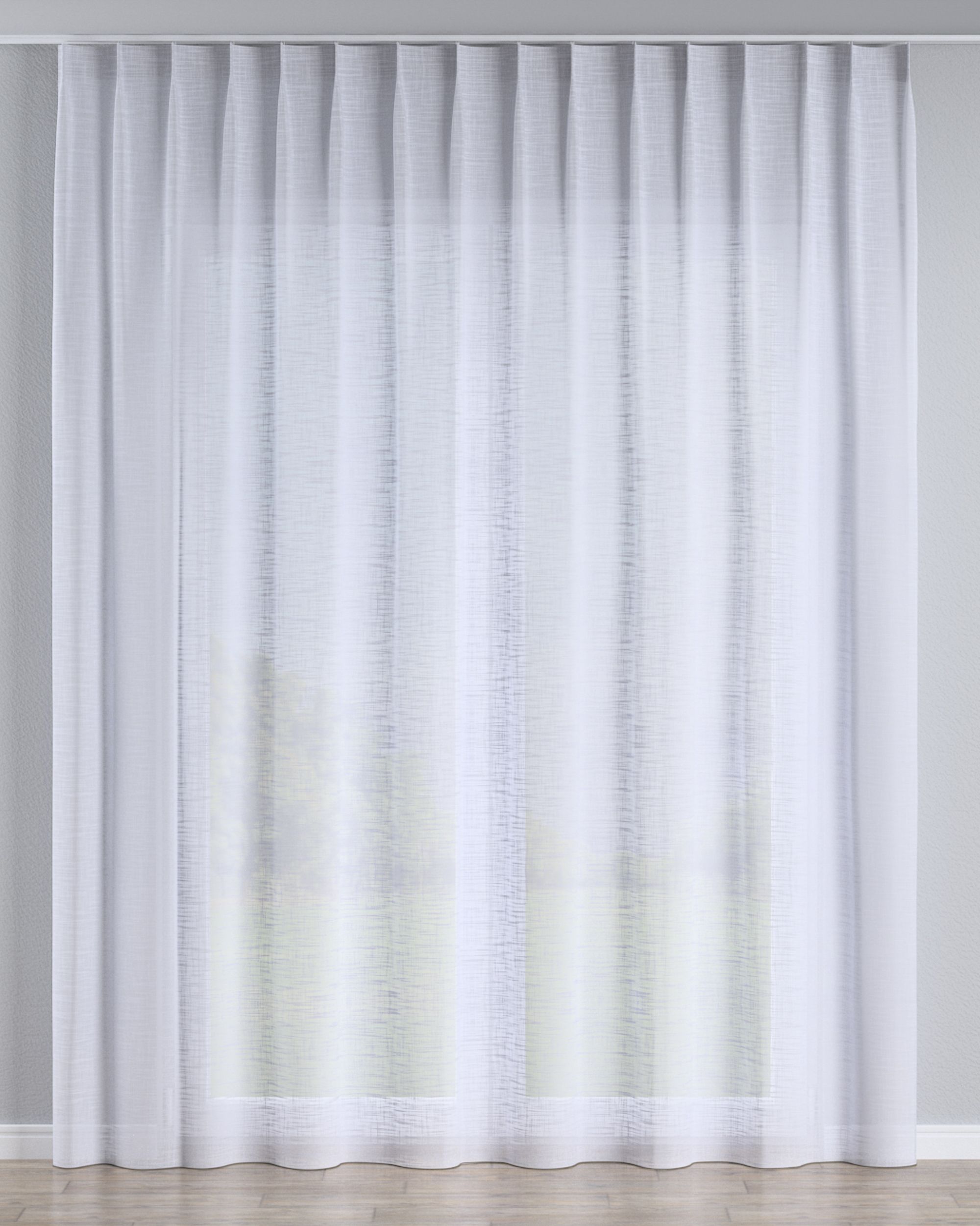 Vlinderplooi vitragegordijn kleur product wit stof halftransparant, met structuur