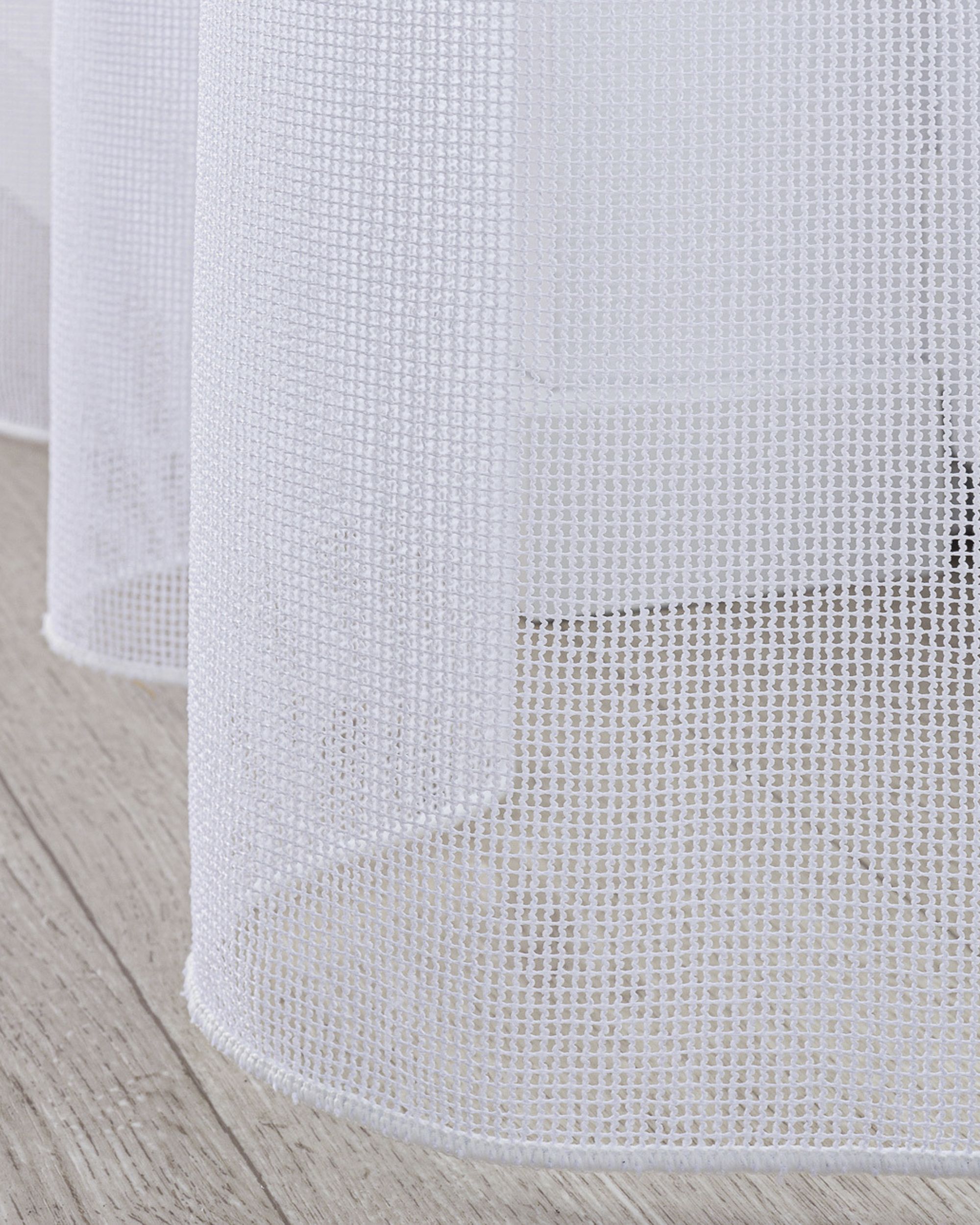 Vlinderplooi vitragegordijn kleur product wit stof halftransparant, met structuur (hover)