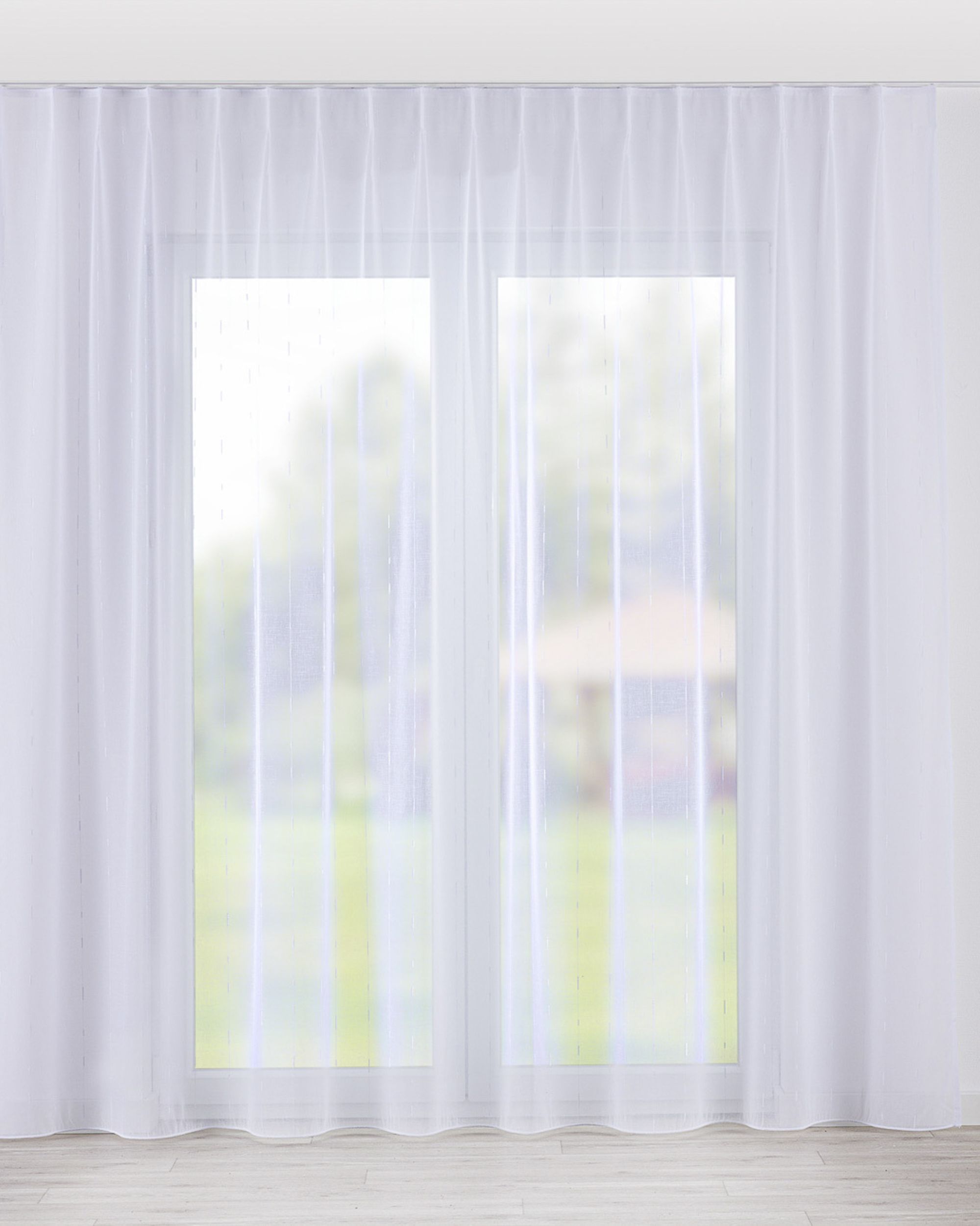 Vlinderplooi vitragegordijn kleur product wit stof halftransparant, met structuur, met patroon