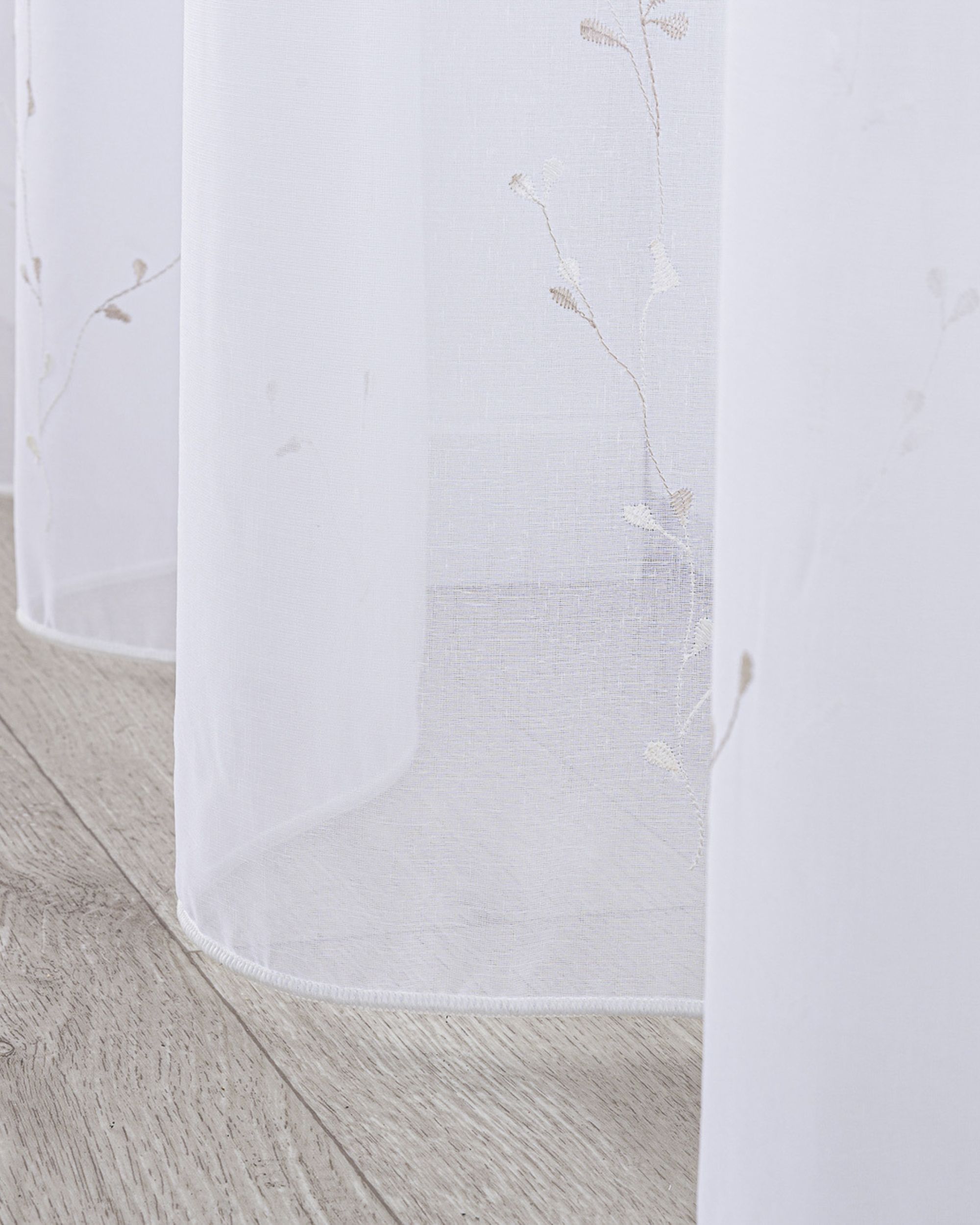 Vlinderplooi vitragegordijn kleur product wit stof halftransparant, met structuur, met patroon (hover)