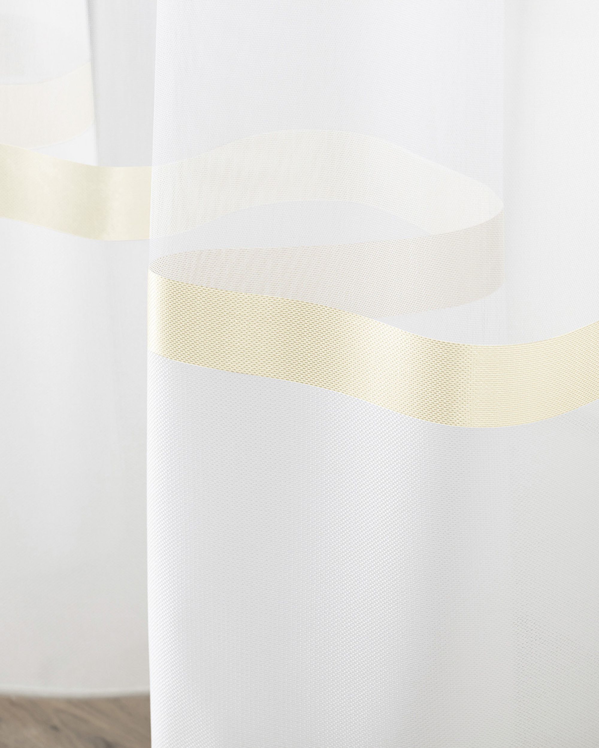 Vlinderplooi vitragegordijn kleur product crème stof halftransparant (hover)