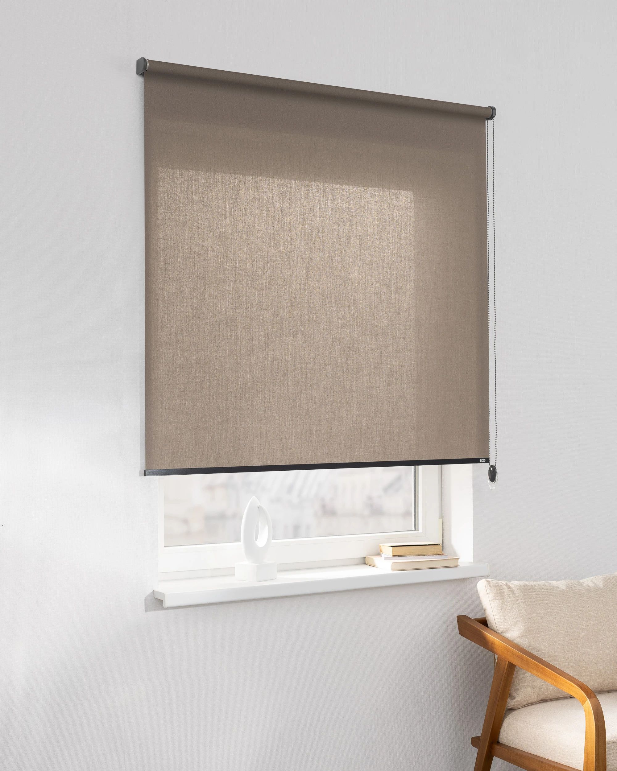Rolgordijn Classic kleur product bruin stof halftransparant