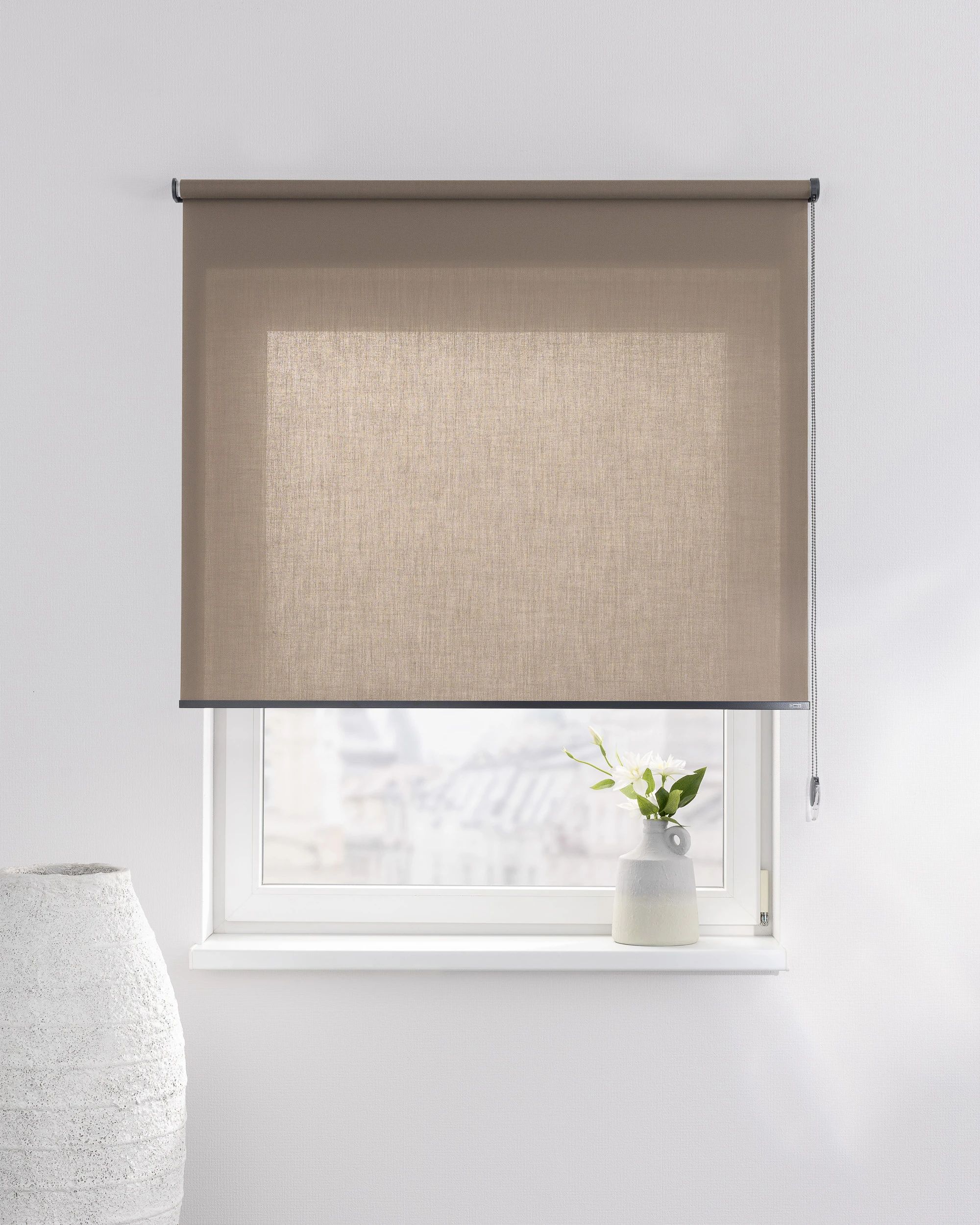 Rolgordijn Classic kleur product bruin stof halftransparant (hover)