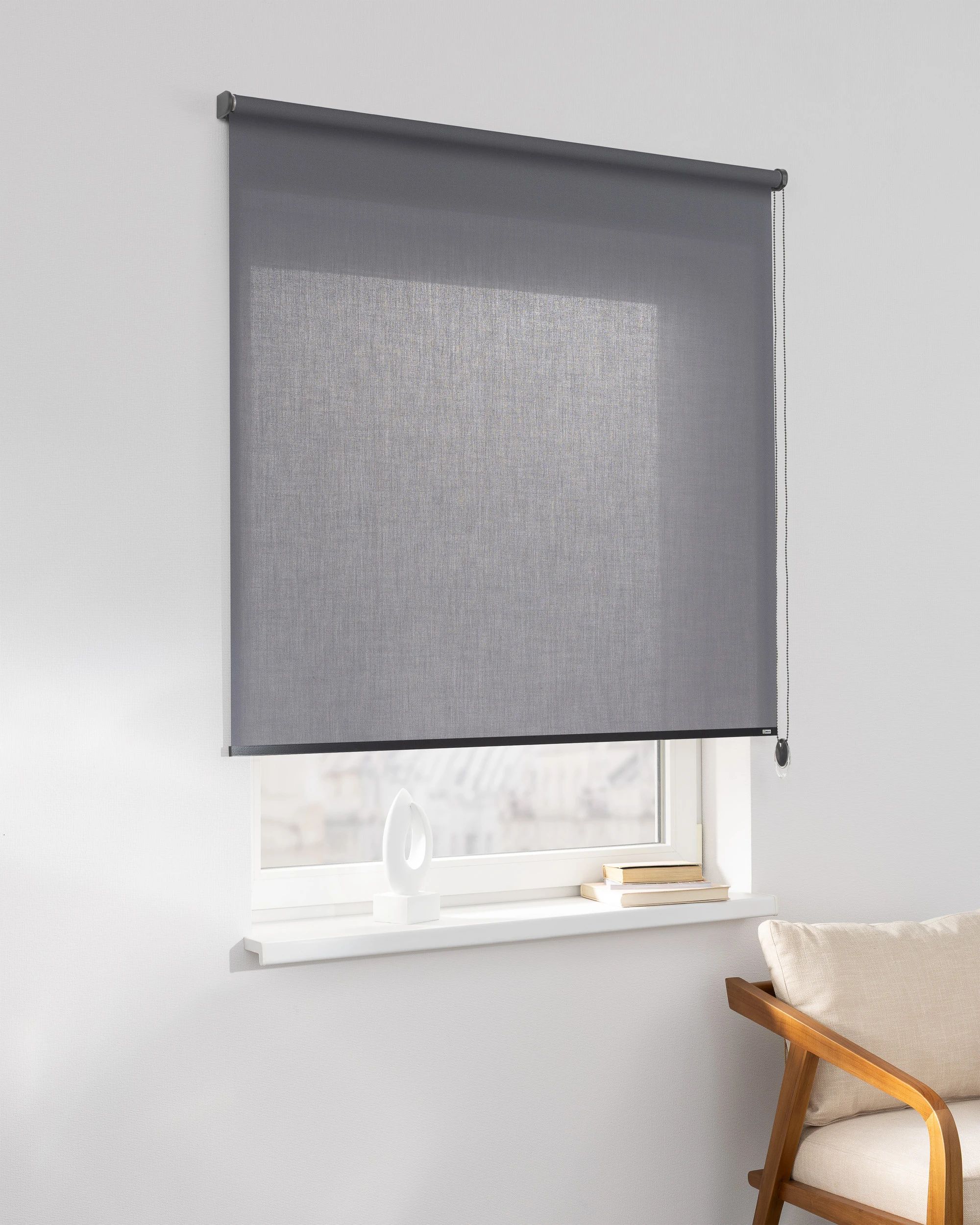 Rolgordijn Classic kleur product grijs stof halftransparant