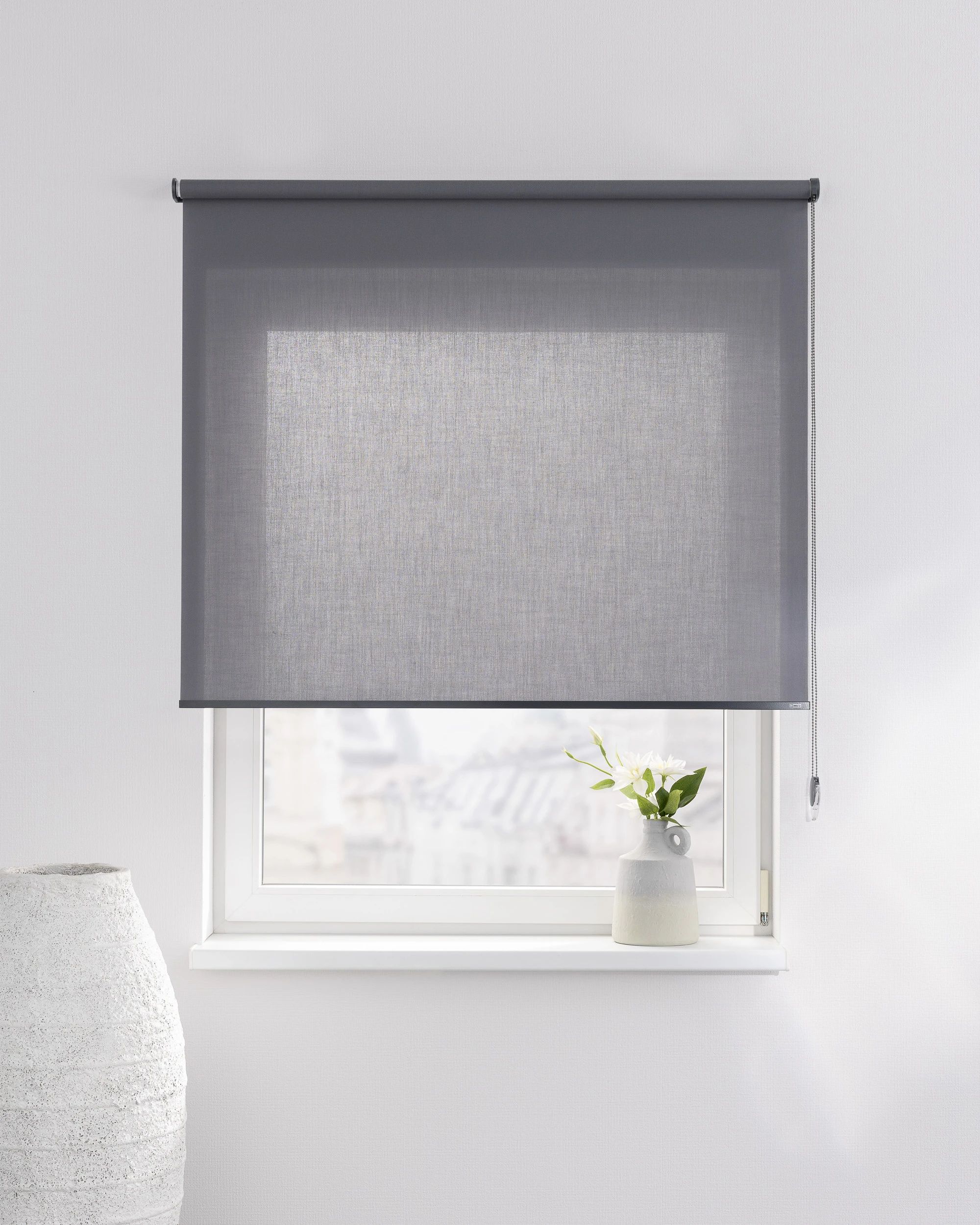 Rolgordijn Classic kleur product grijs stof halftransparant (hover)