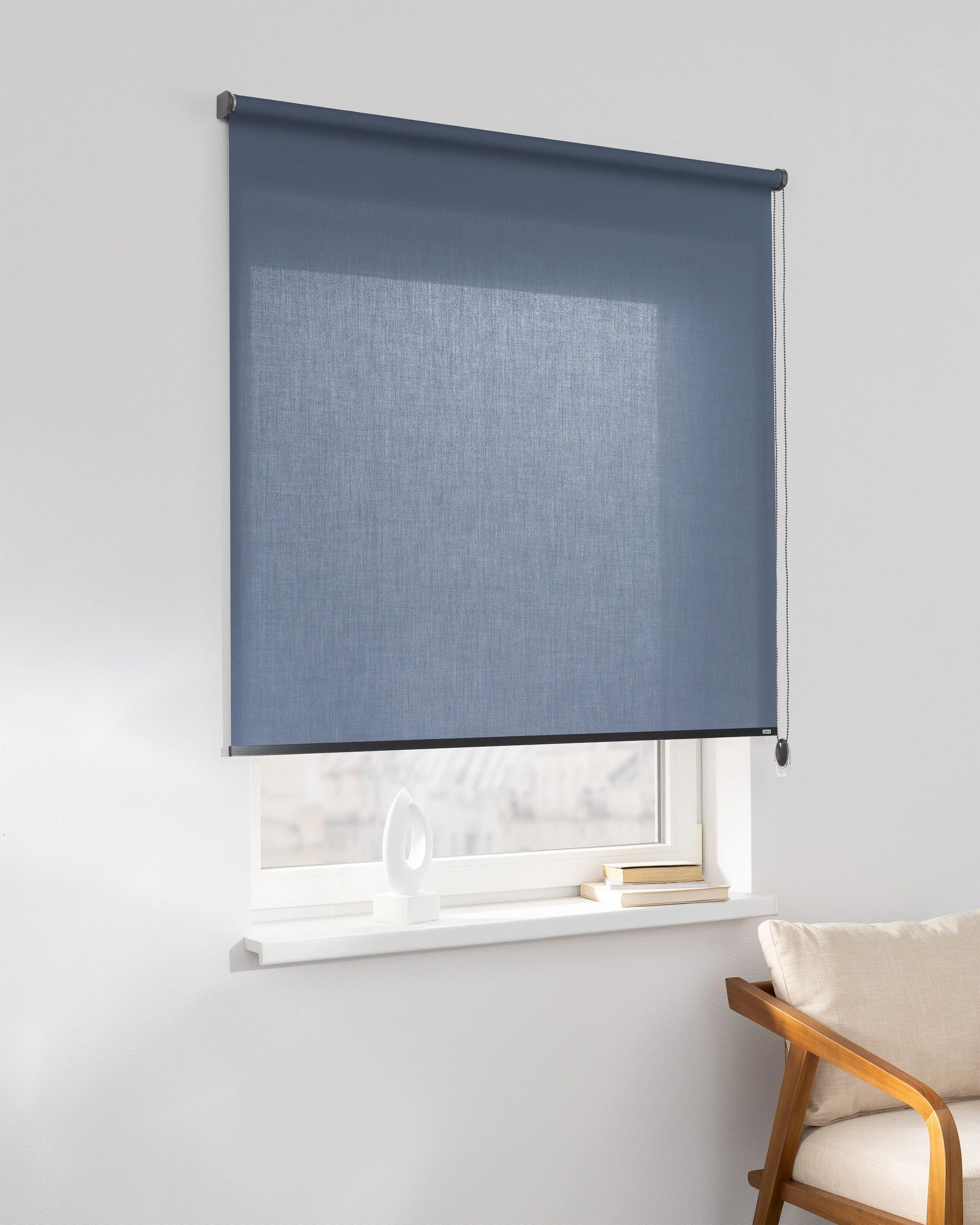 Rolgordijn Classic kleur product donkerblauw stof halftransparant