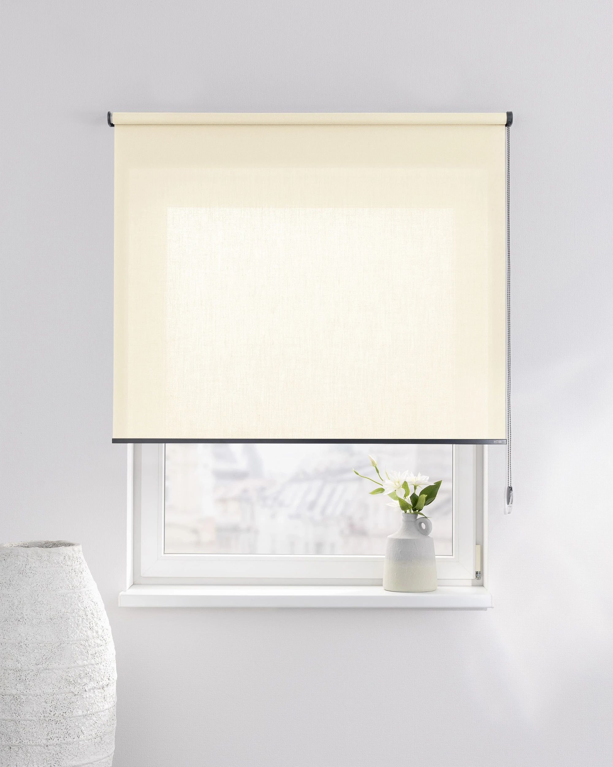 Rolgordijn Classic kleur product wit stof halftransparant (hover)