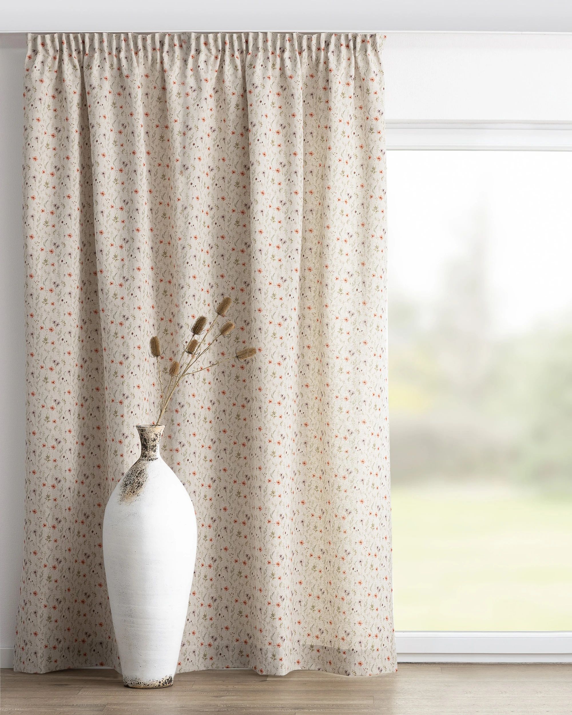 Gordijn met plooiband kleur product meerkleurig stof met structuur, met patroon