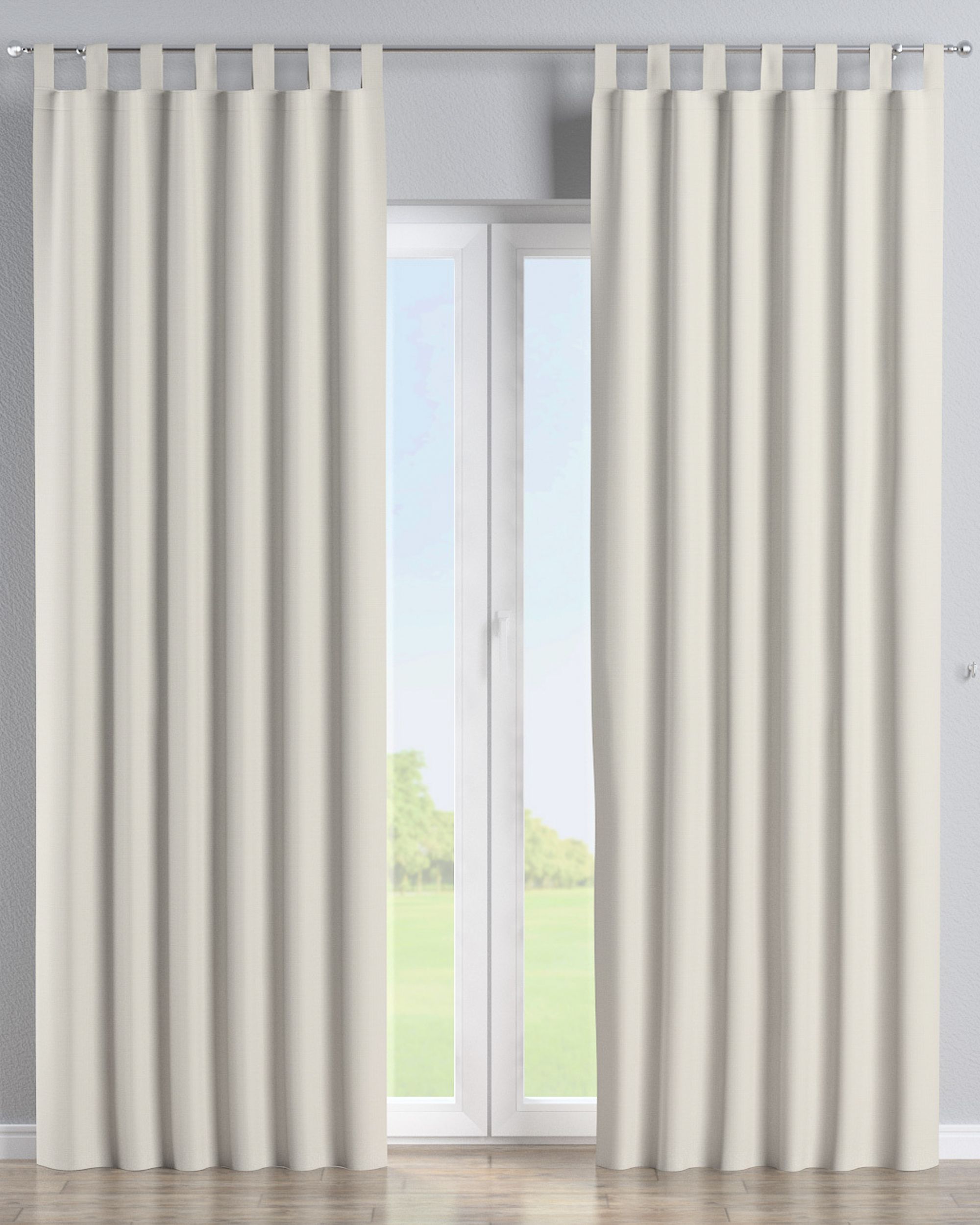 Gordijn met lussen kleur product crème stof outdoor, met structuur