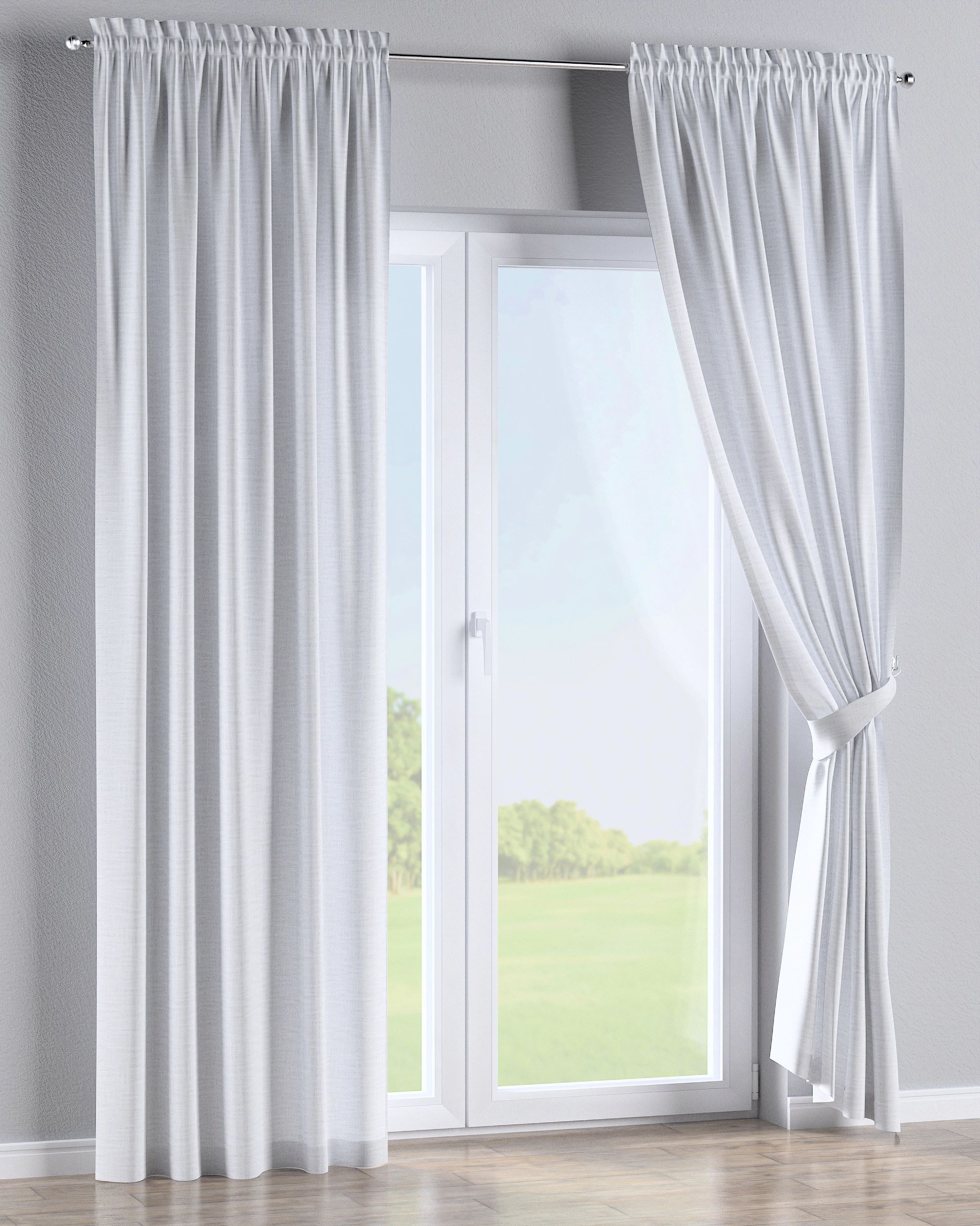 Gordijn met tunnel kleur product wit stof met structuur (hover)
