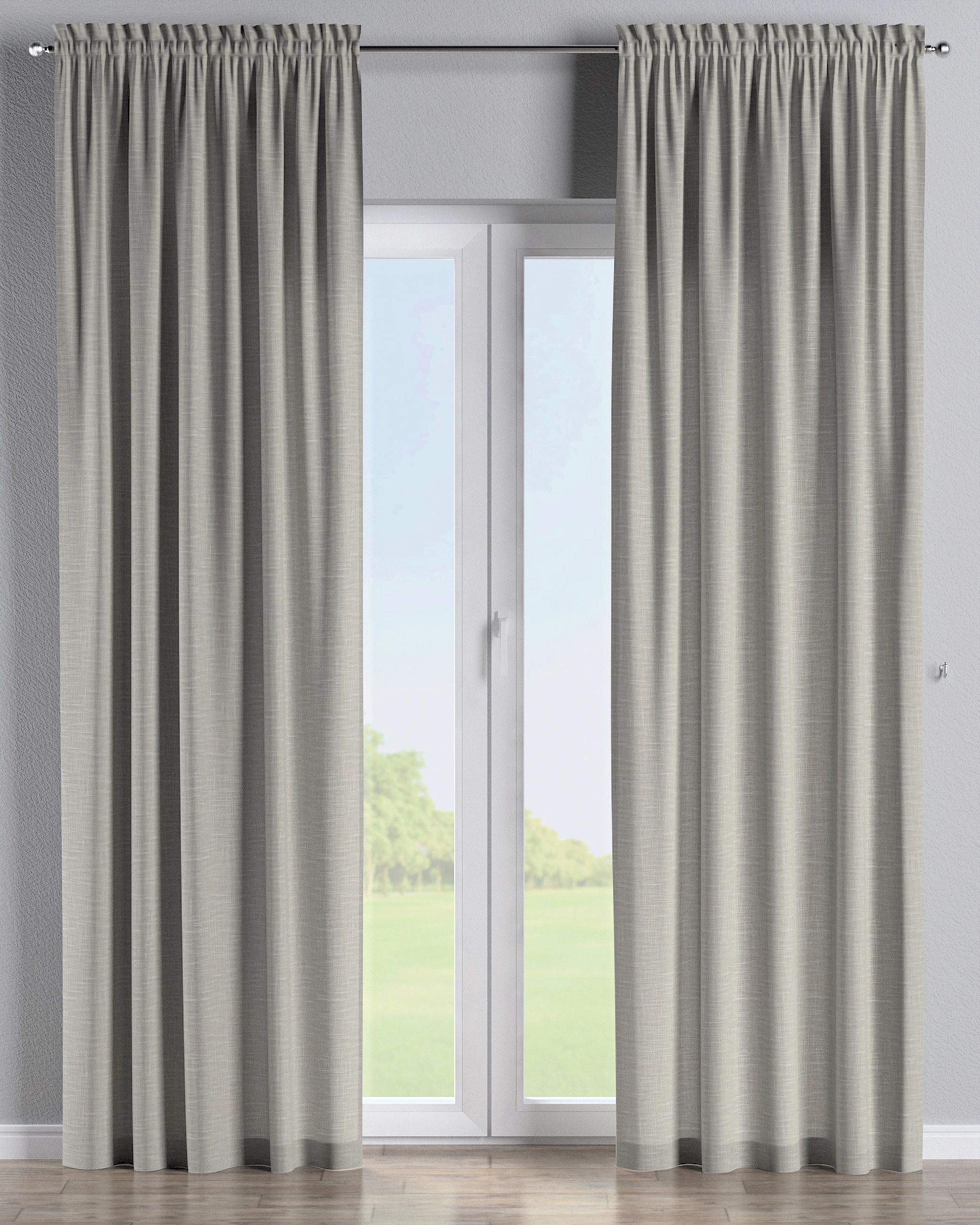 Gordijn met tunnel kleur product beige stof met structuur