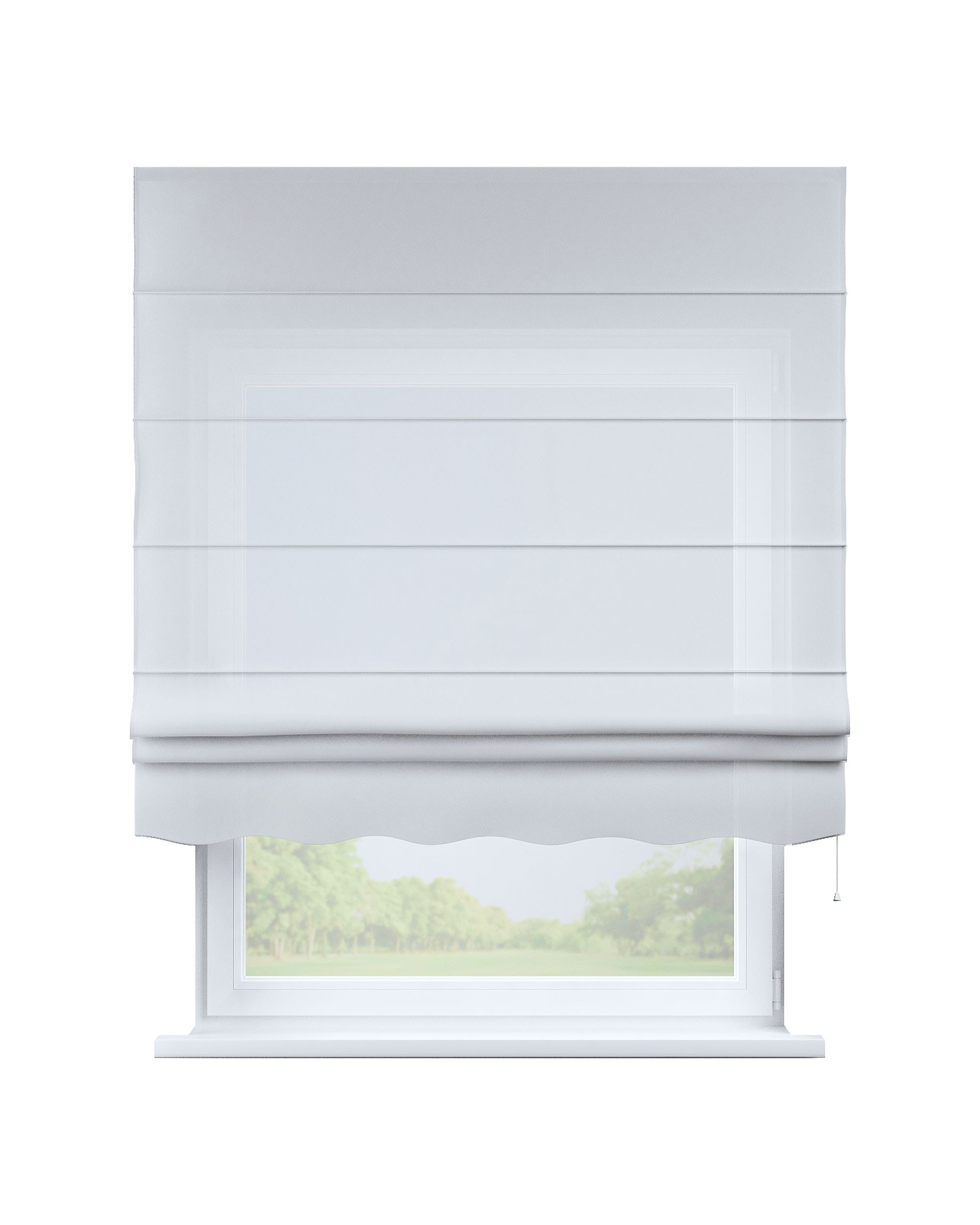 Vouwgordijn Florence kleur product wit stof halftransparant, met structuur