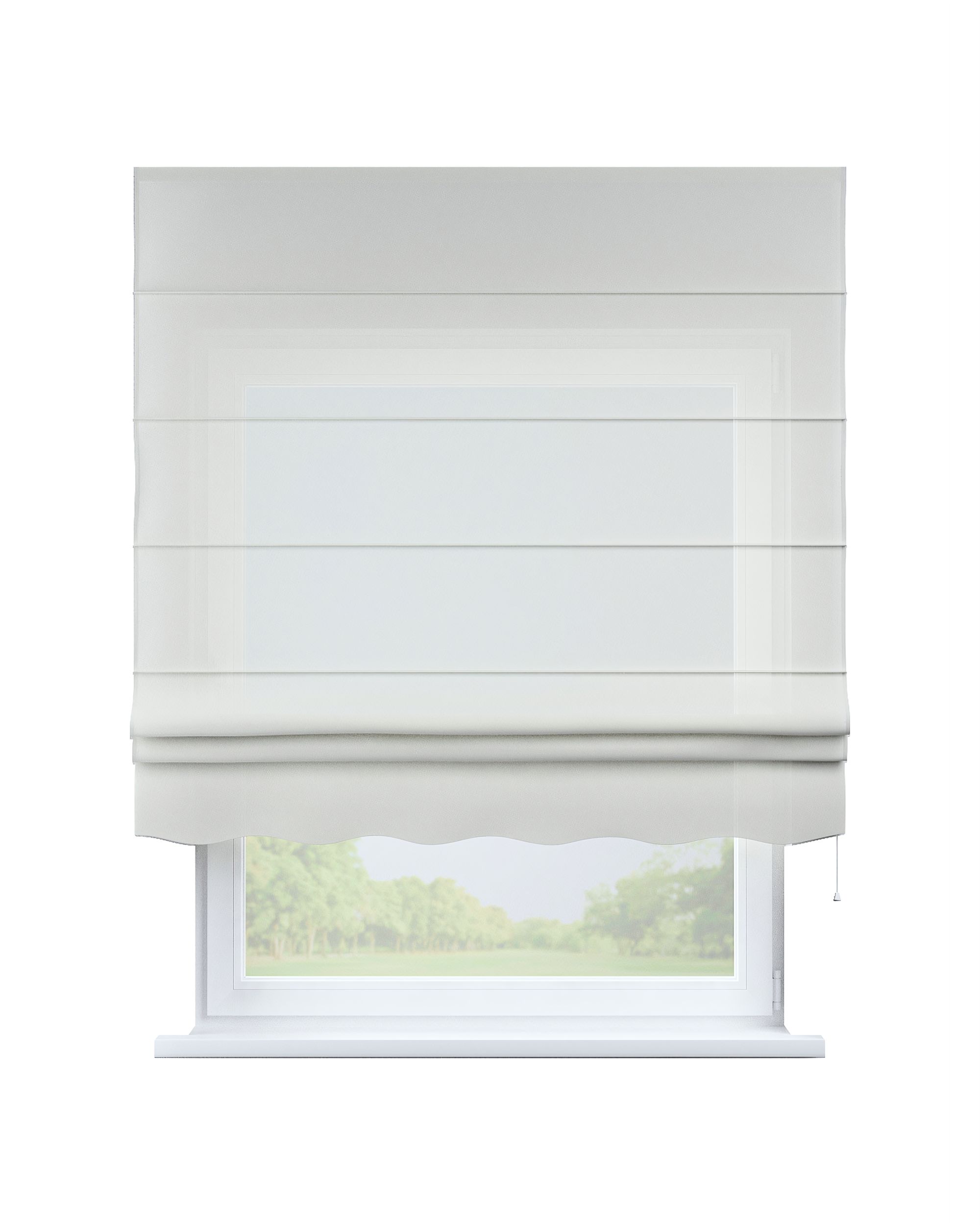 Vouwgordijn Florence kleur product crème stof halftransparant, met structuur
