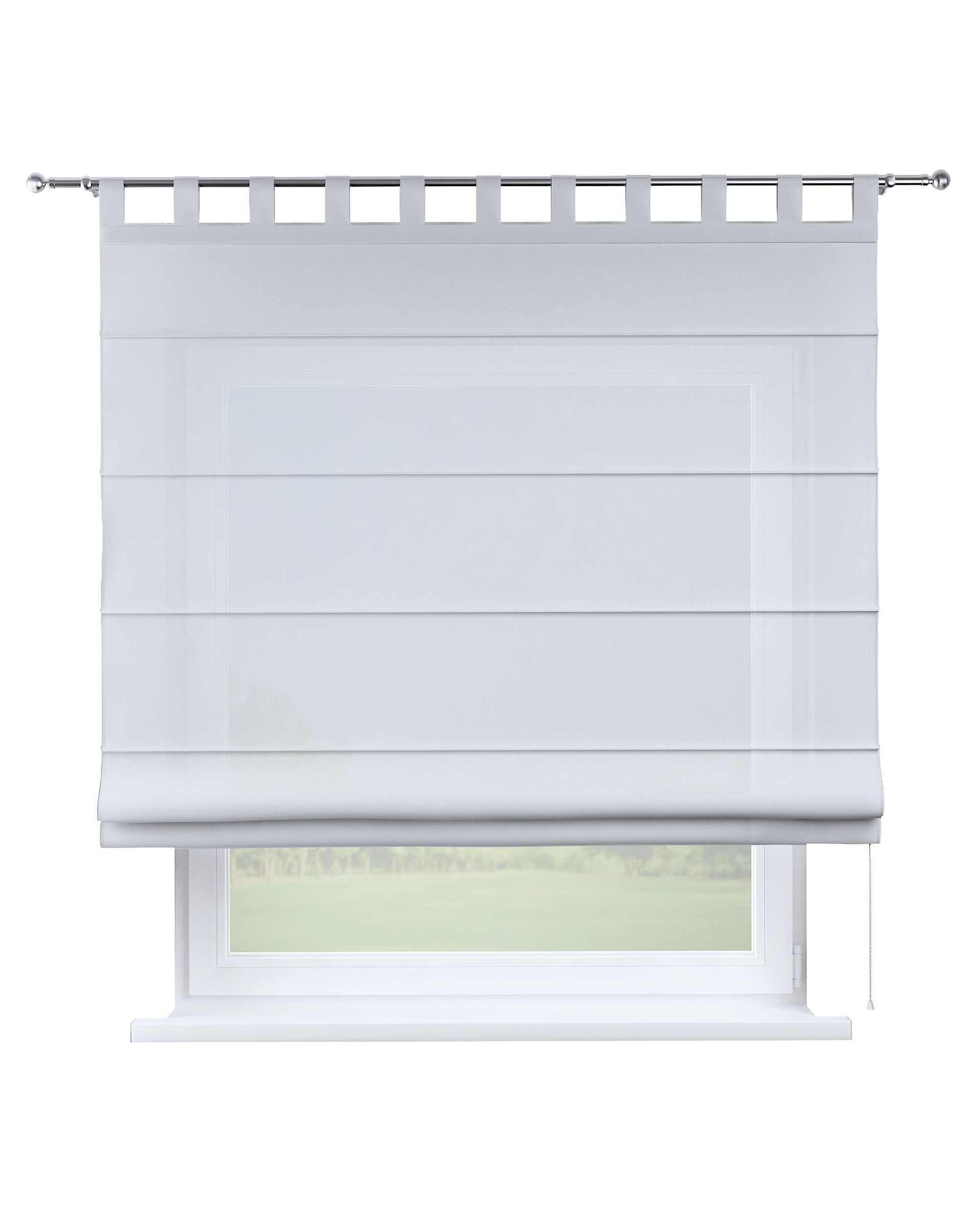 Vouwgordijn Verona kleur product wit stof halftransparant, met structuur