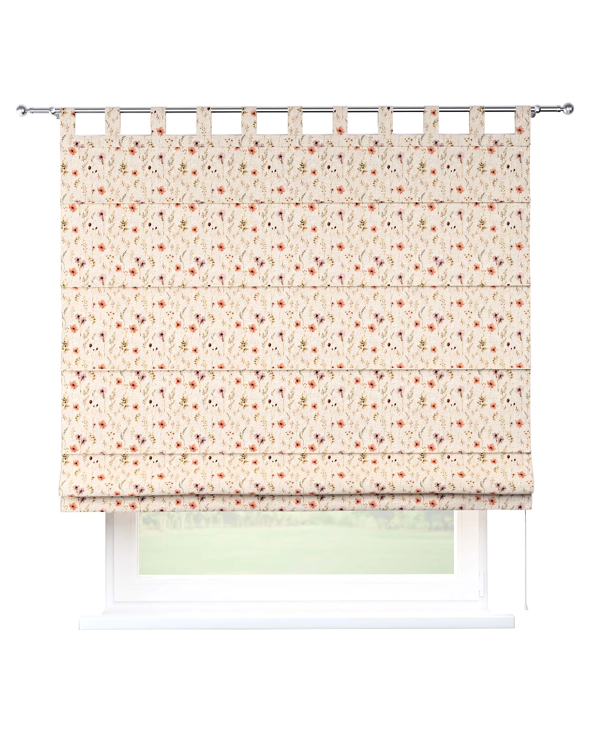 Vouwgordijn Verona kleur product meerkleurig stof met structuur, met patroon