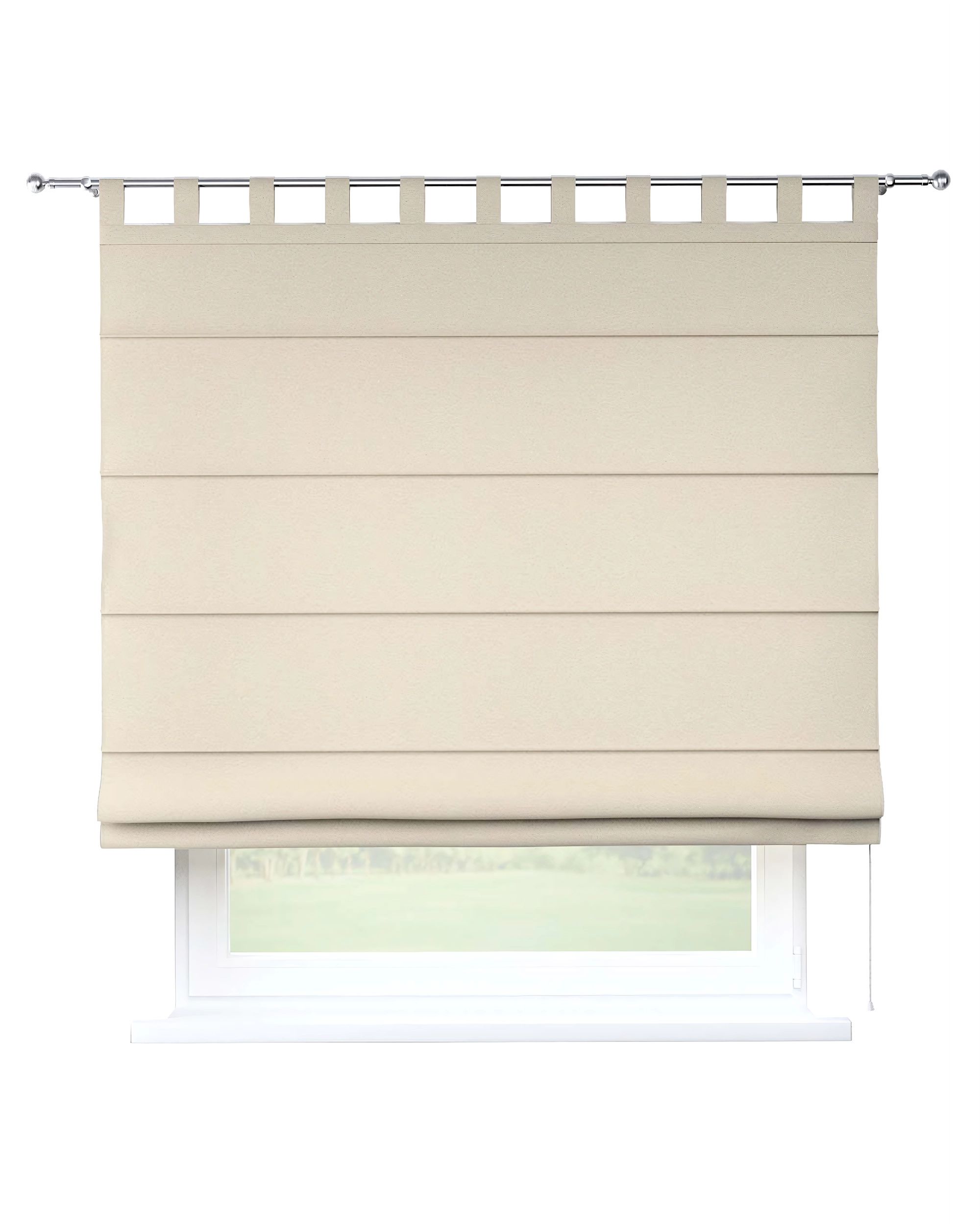 Vouwgordijn Verona kleur product beige stof met structuur