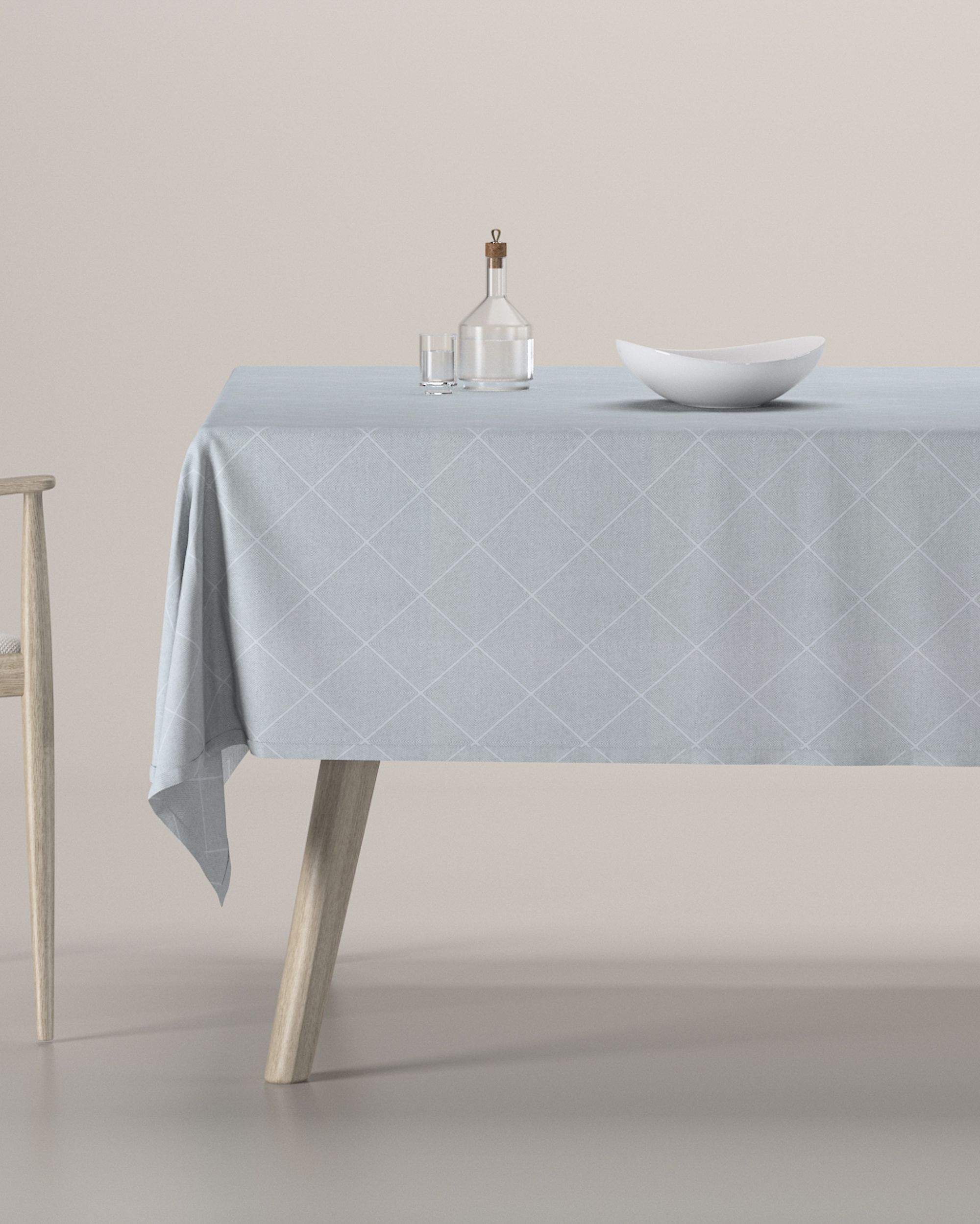 Rechthoekig tafelkleed kleur product grijs stof met structuur, met patroon