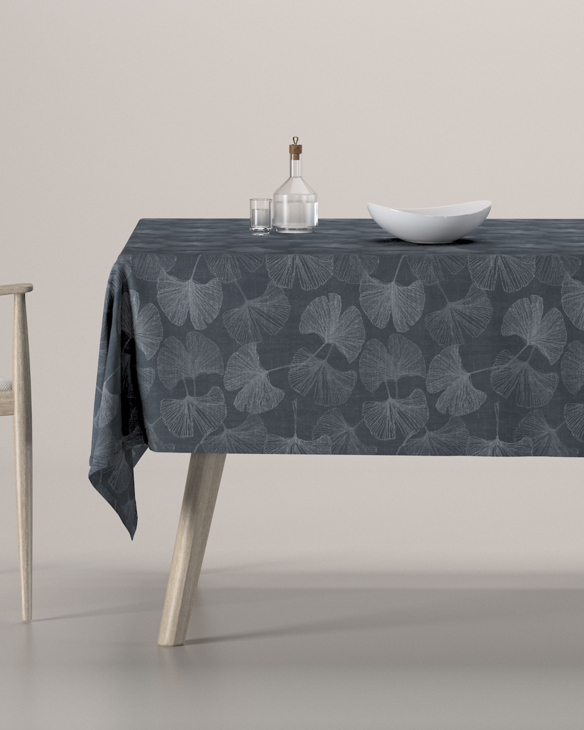 Rechthoekig tafelkleed kleur product grijs stof glanzend, met patroon