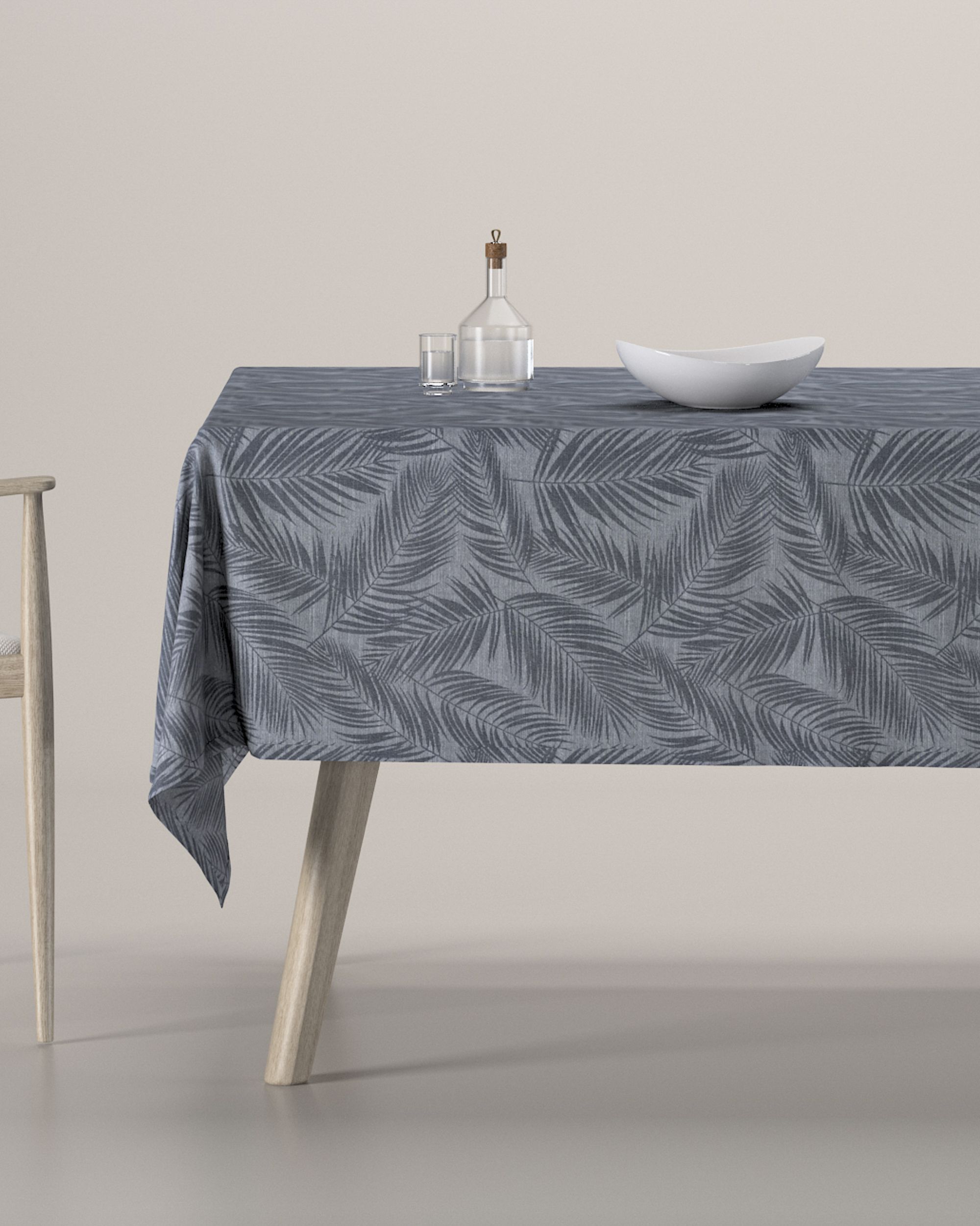Rechthoekig tafelkleed kleur product grijs stof glanzend, met patroon