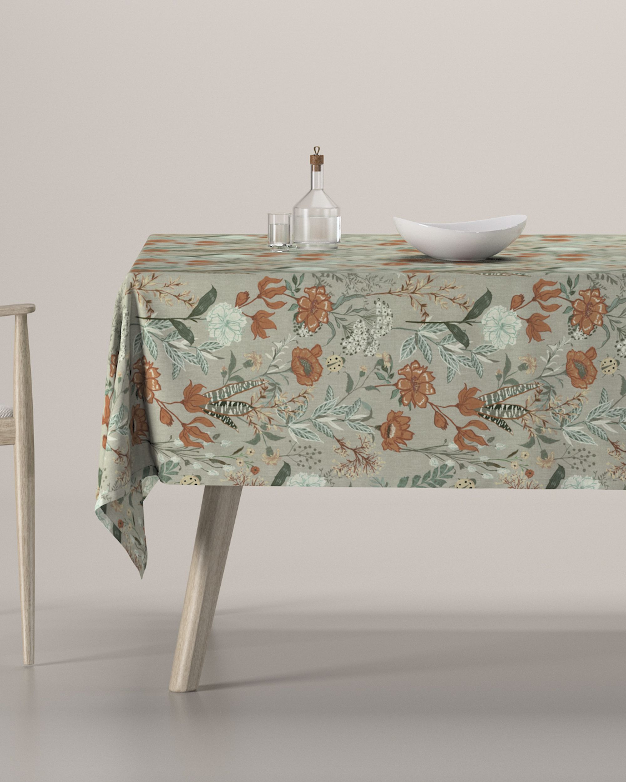 Rechthoekig tafelkleed kleur product meerkleurig stof met patroon