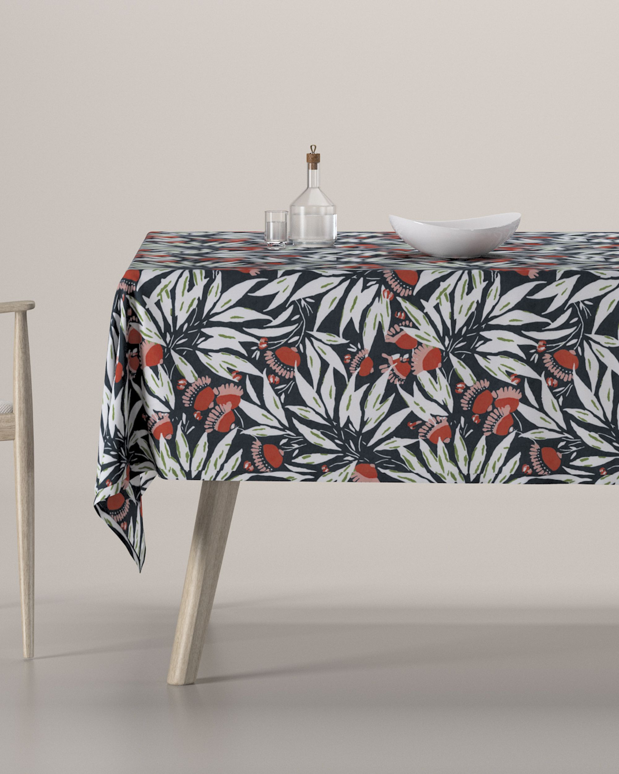 Rechthoekig tafelkleed kleur product meerkleurig stof met patroon