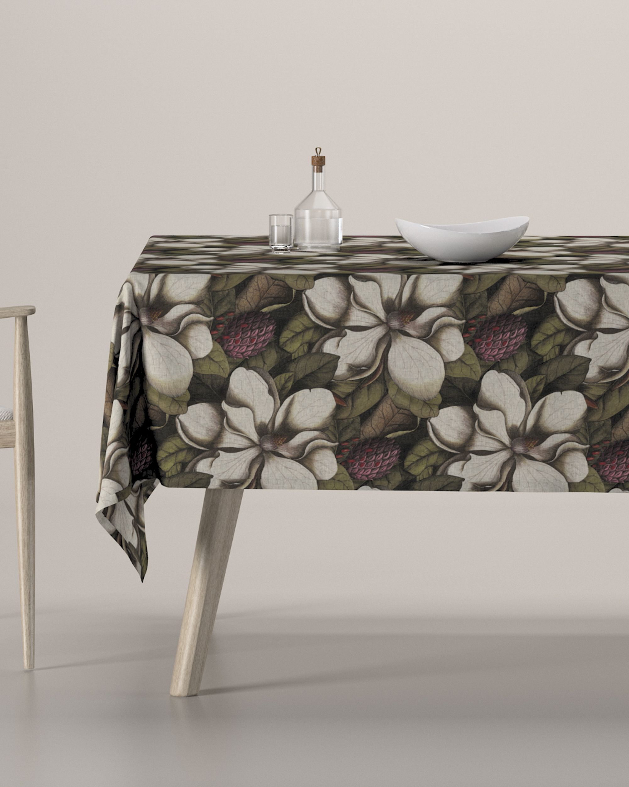 Rechthoekig tafelkleed kleur product meerkleurig stof met patroon