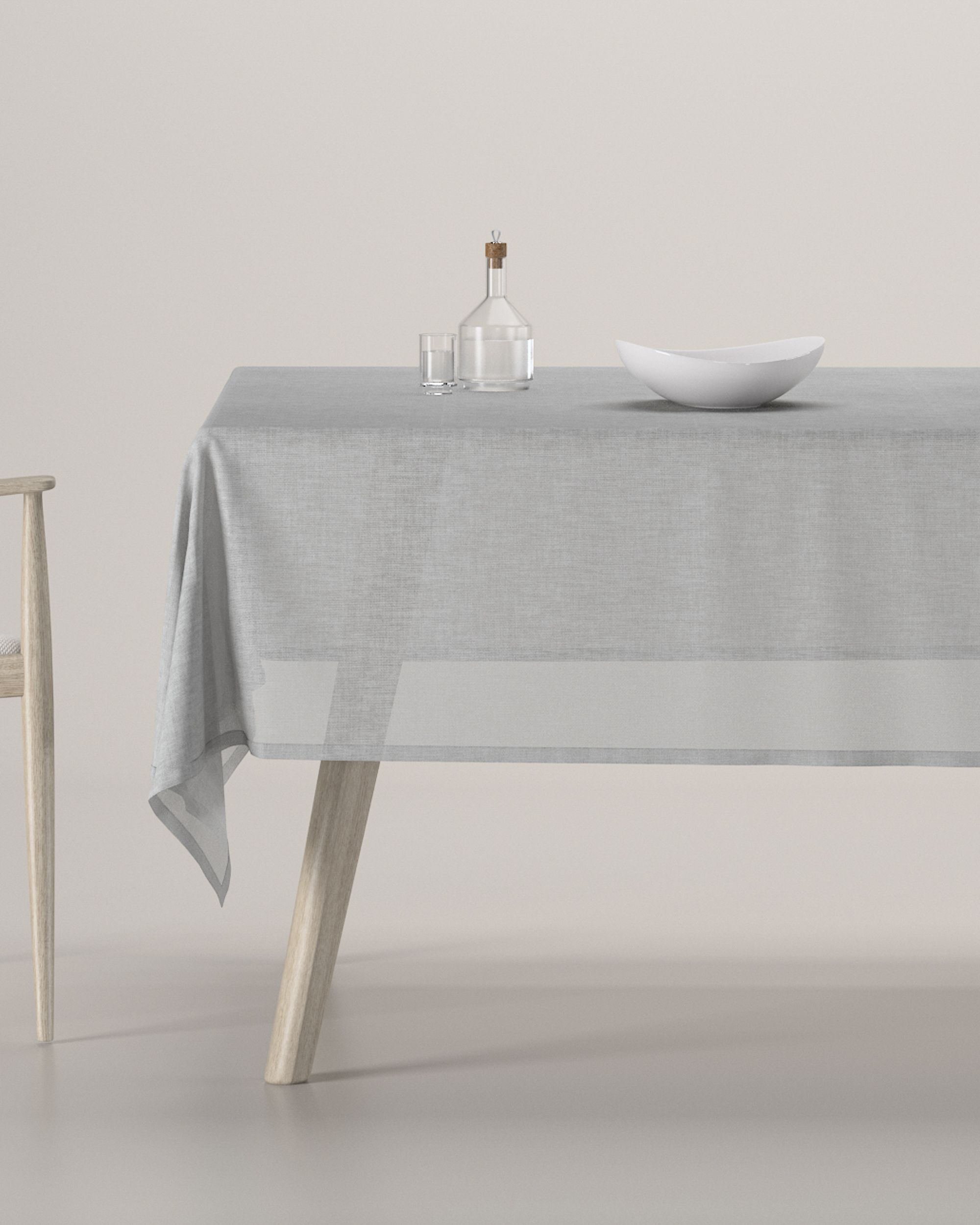 Rechthoekig tafelkleed kleur product grijs stof met structuur