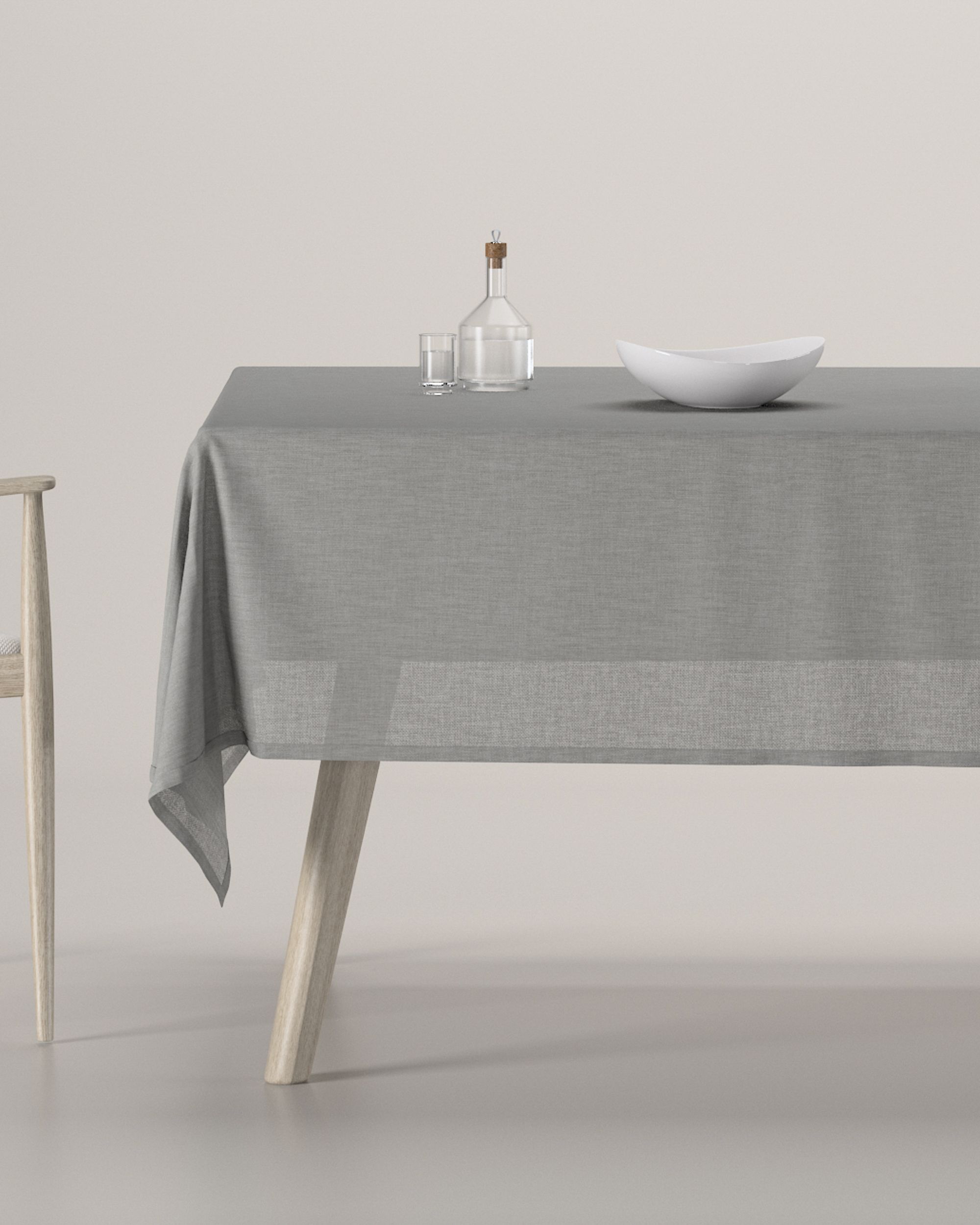 Rechthoekig tafelkleed kleur product grijs stof met structuur