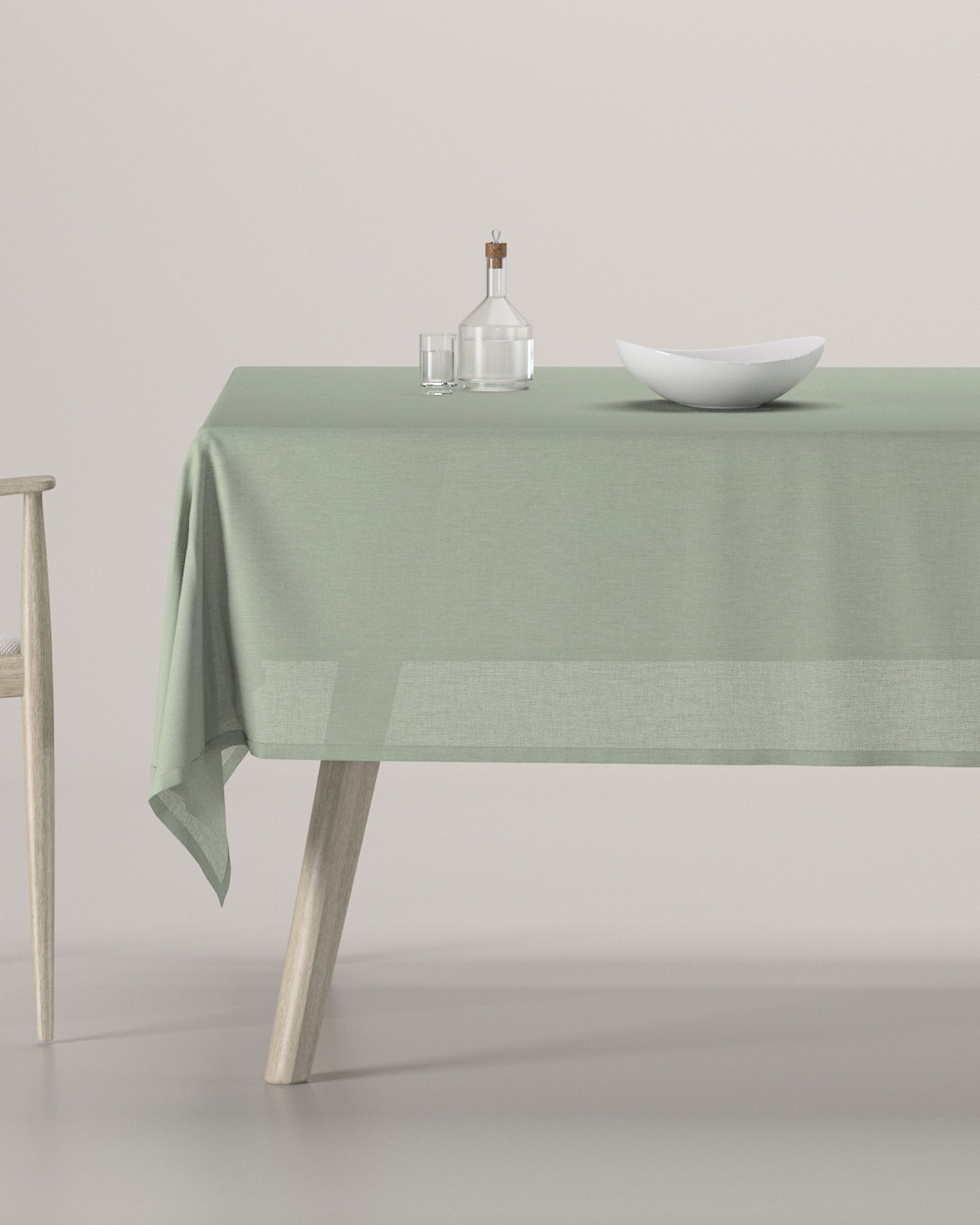 Rechthoekig tafelkleed kleur product groen stof met structuur