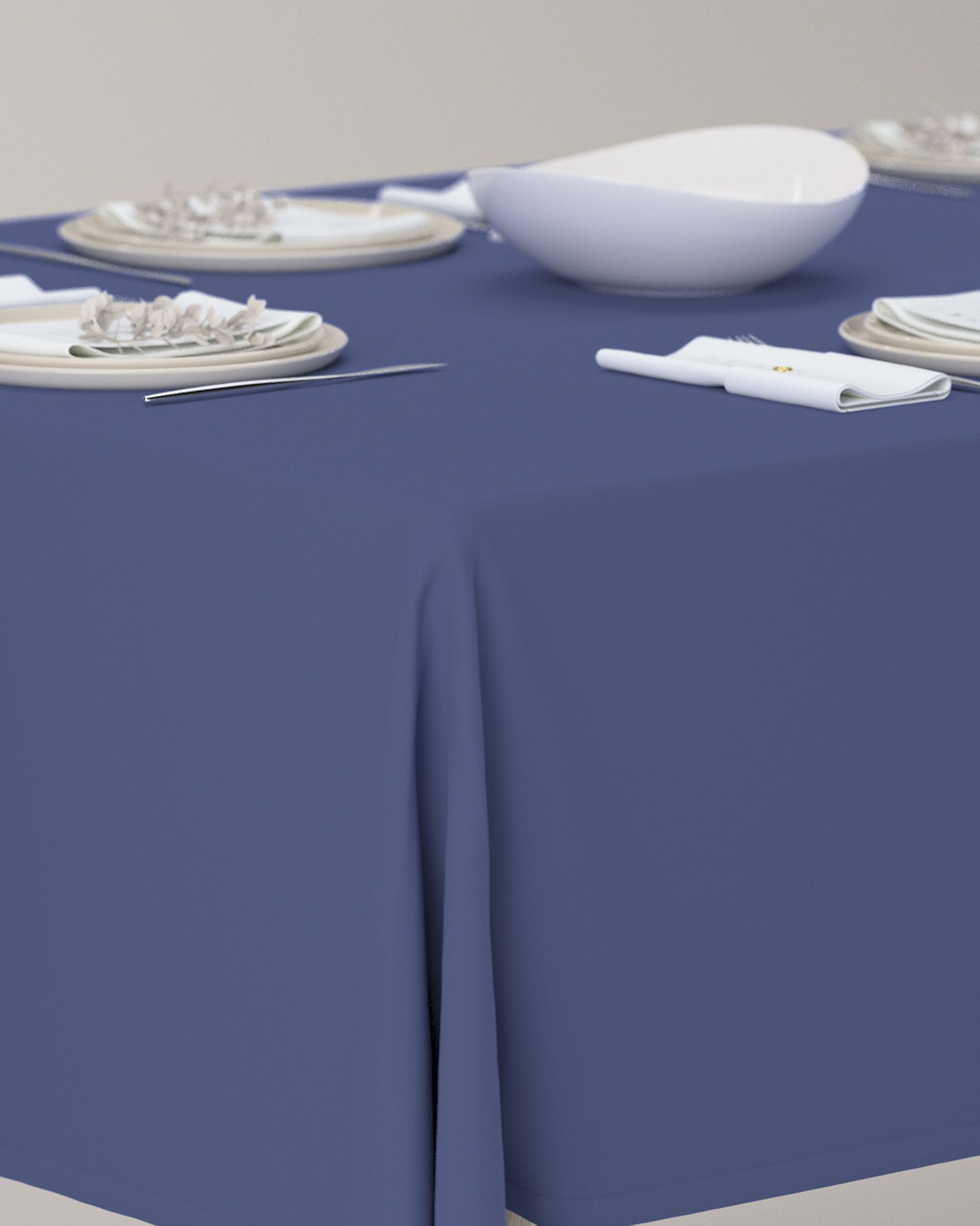 Rechthoekig tafelkleed kleur product donkerblauw (hover)