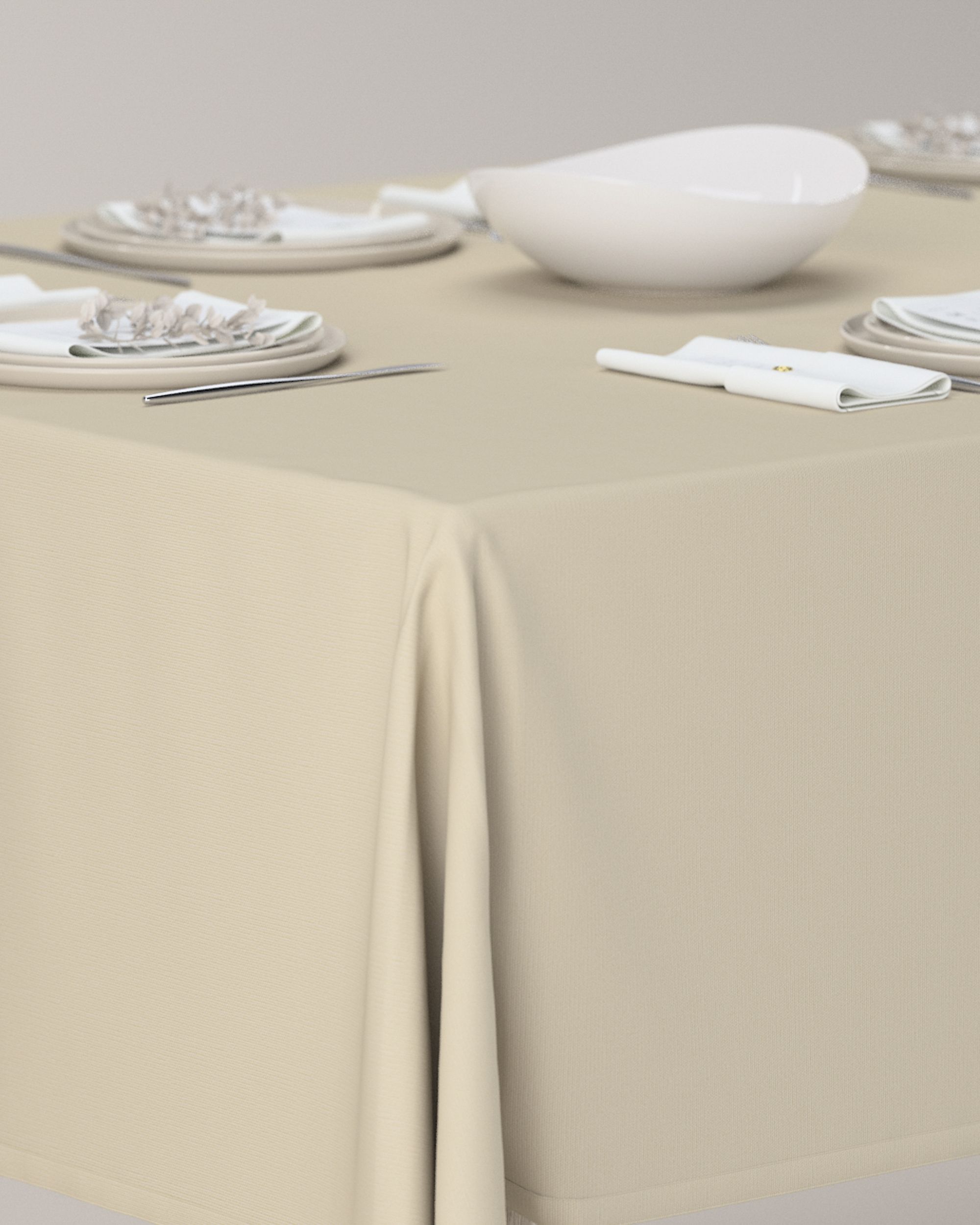 Rechthoekig tafelkleed kleur product beige (hover)