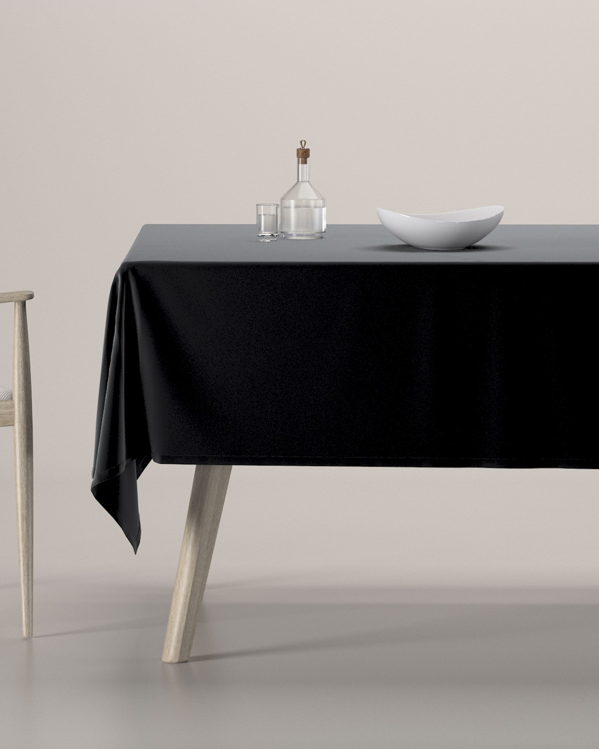 Rechthoekig tafelkleed kleur product zwart stof glanzend, fluweel