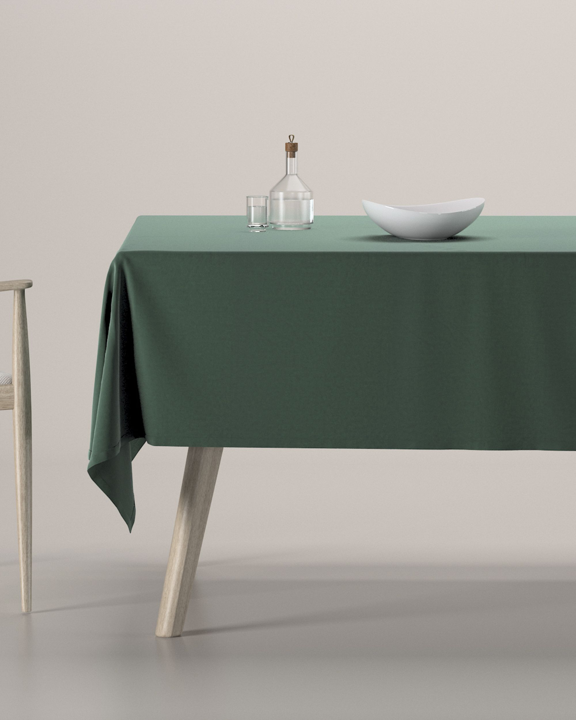 Rechthoekig tafelkleed kleur product groen stof glanzend, fluweel