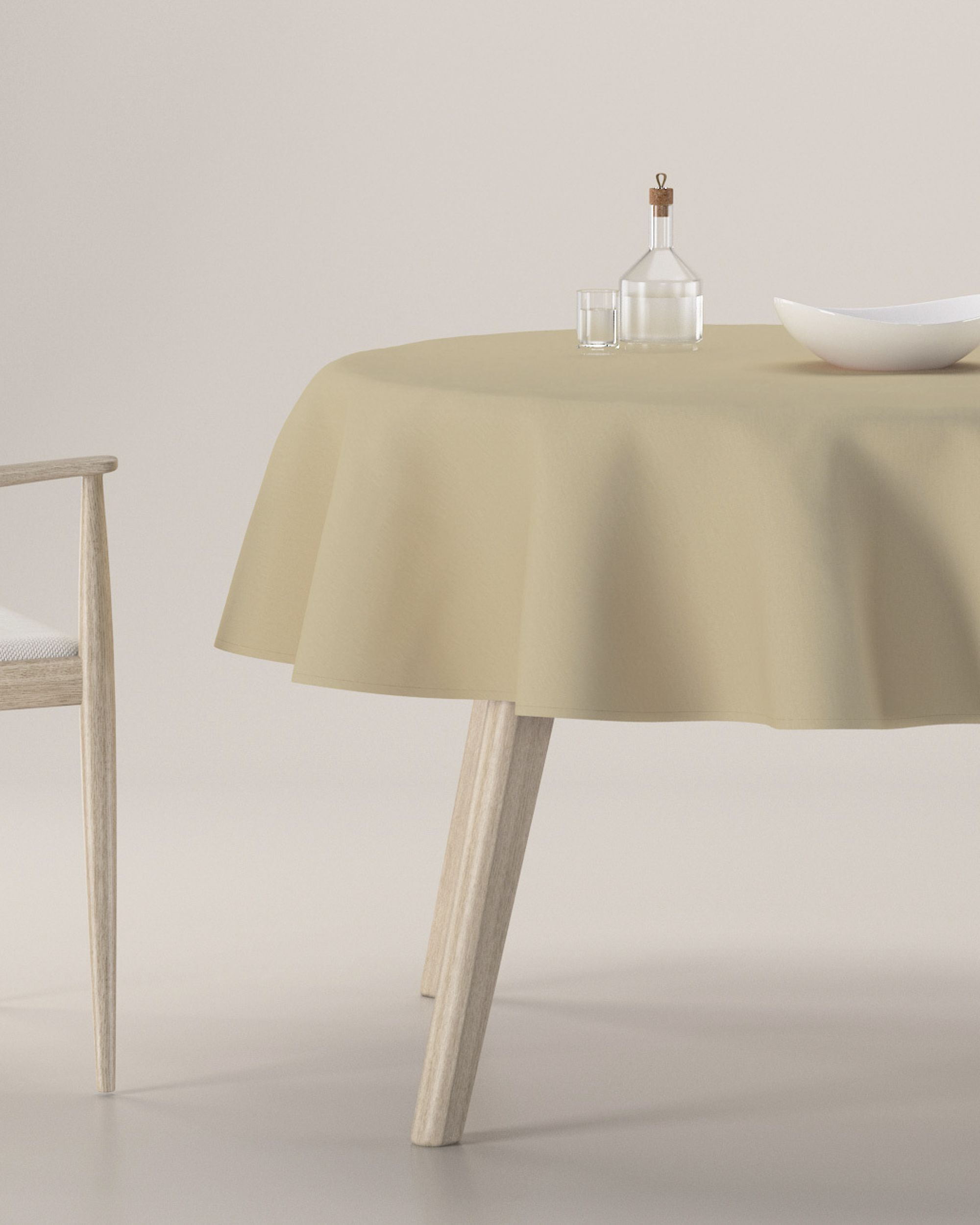 Rond tafelkleed kleur product beige