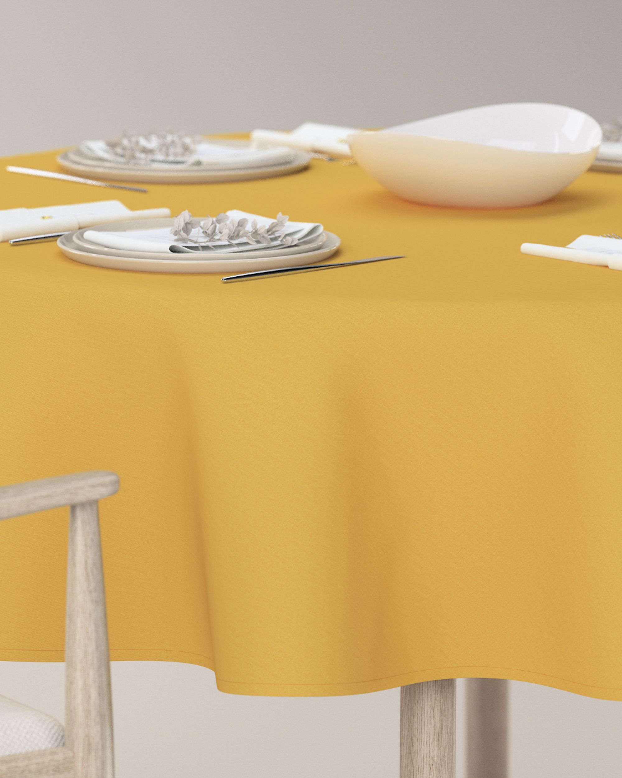 Rond tafelkleed kleur product geel (hover)