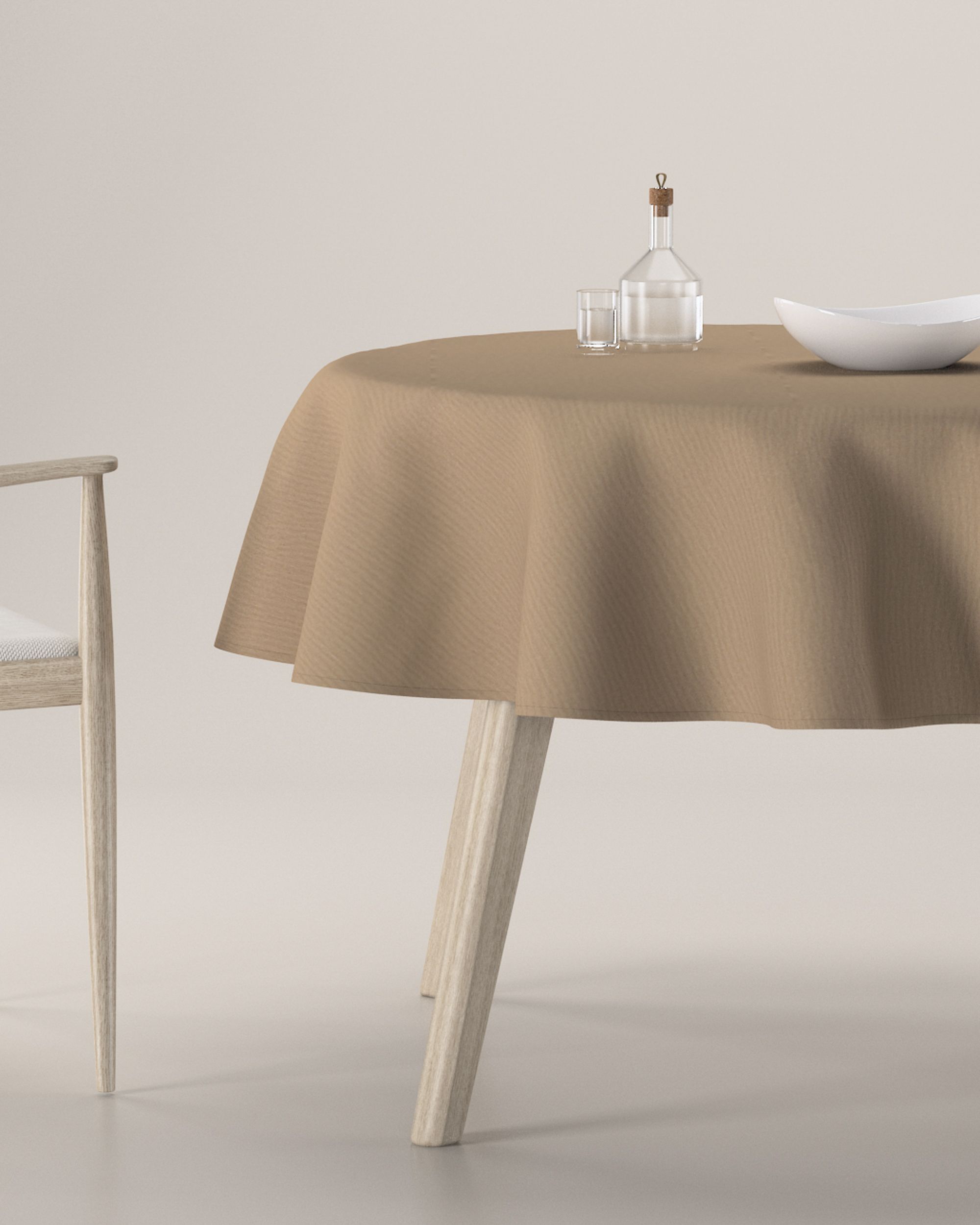 Rond tafelkleed kleur product beige
