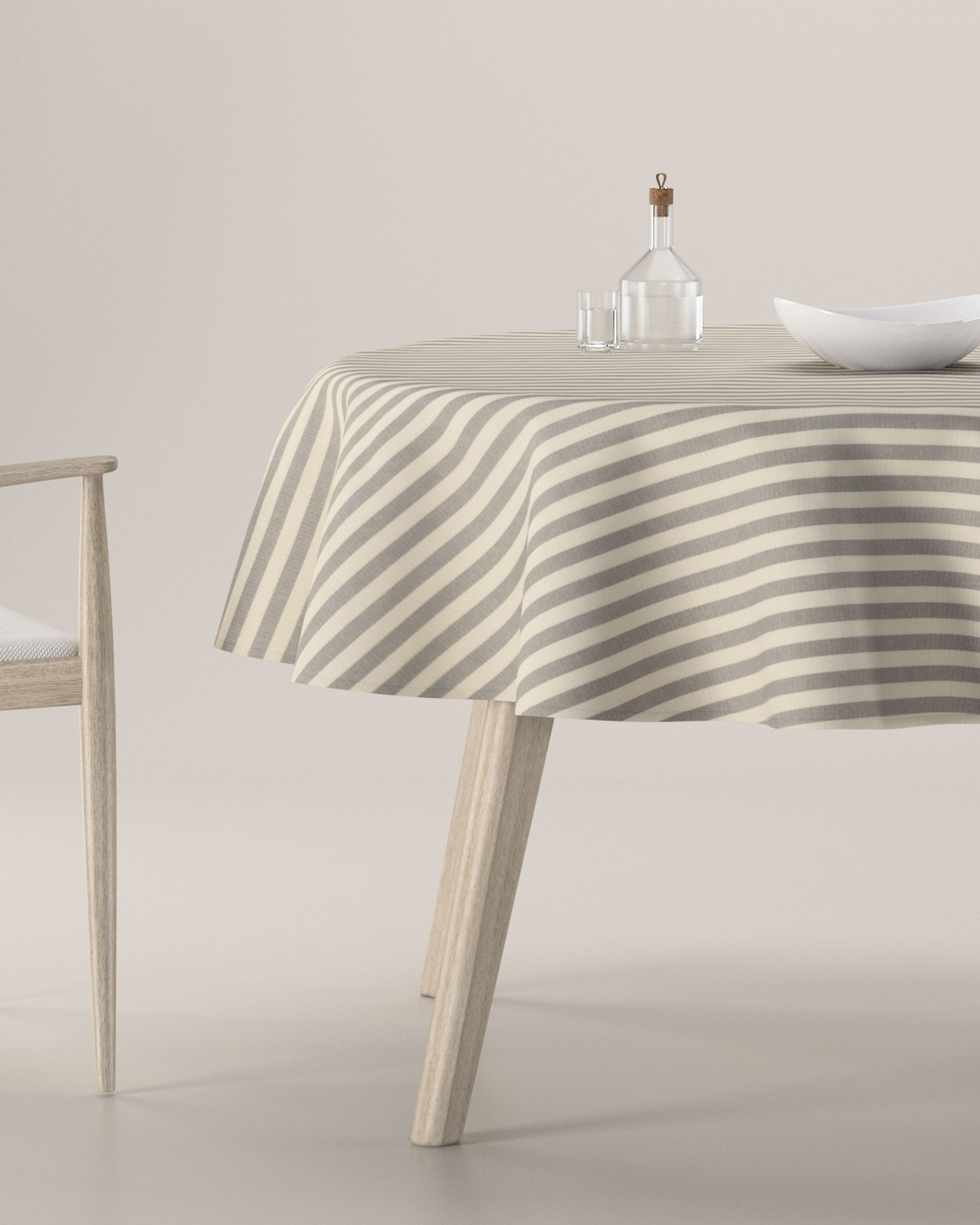 Rond tafelkleed kleur product grijs stof met patroon